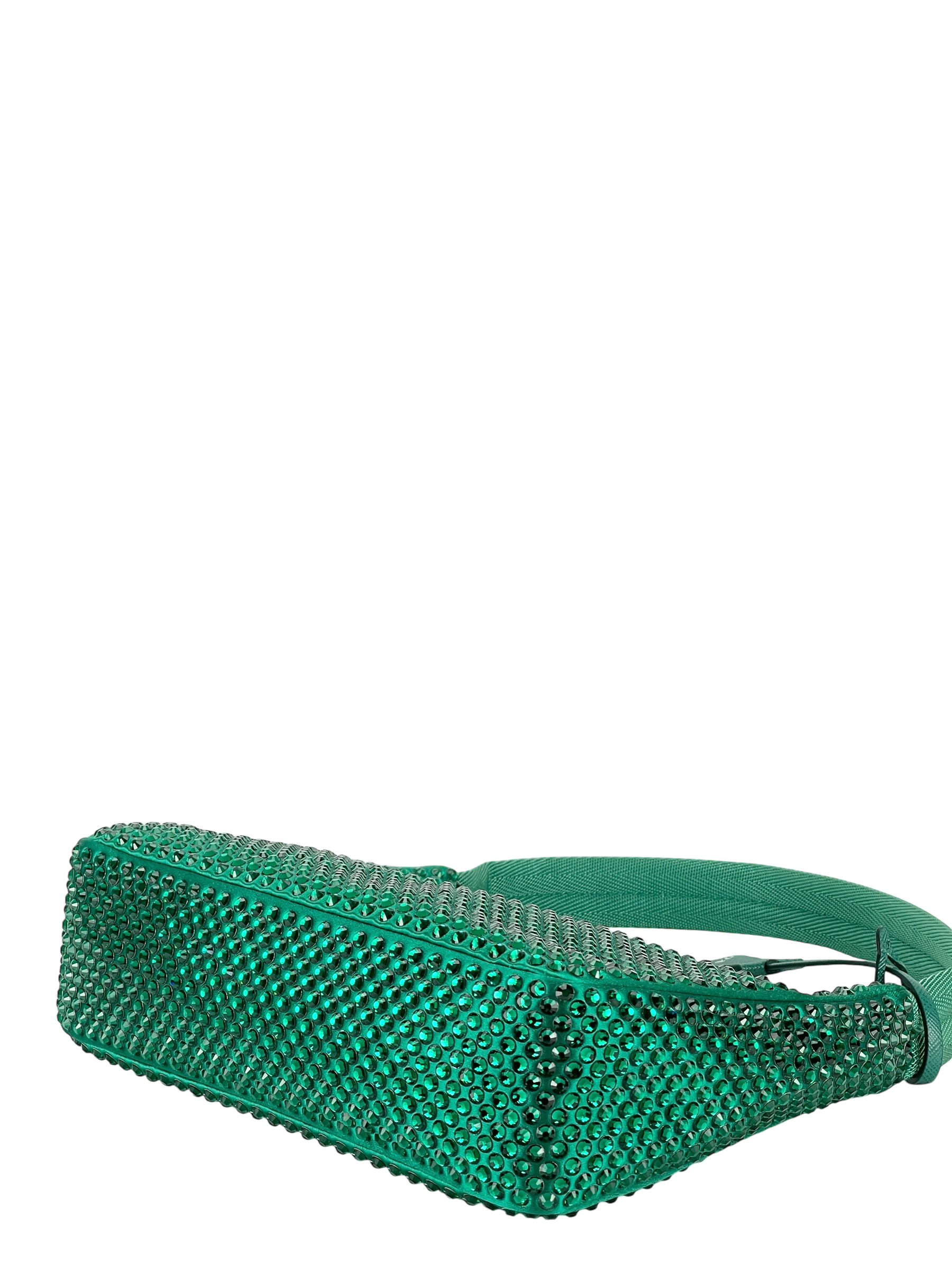 PRADA - Satin Crystal Mini Re-Edition 2000 Bag Mango