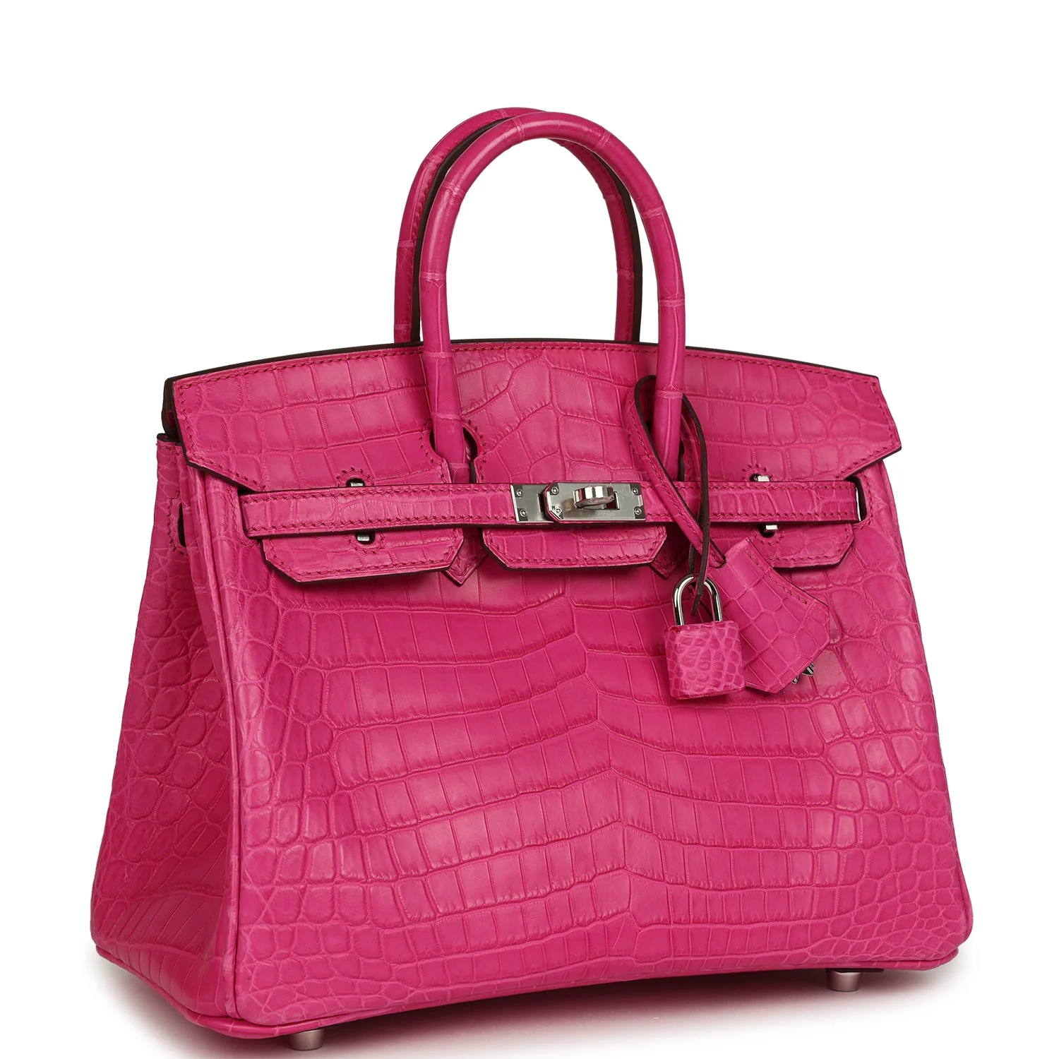 Hermes Birkin 25 Rose Shocking Matte Niloticus Crocodile Palladium Hardware