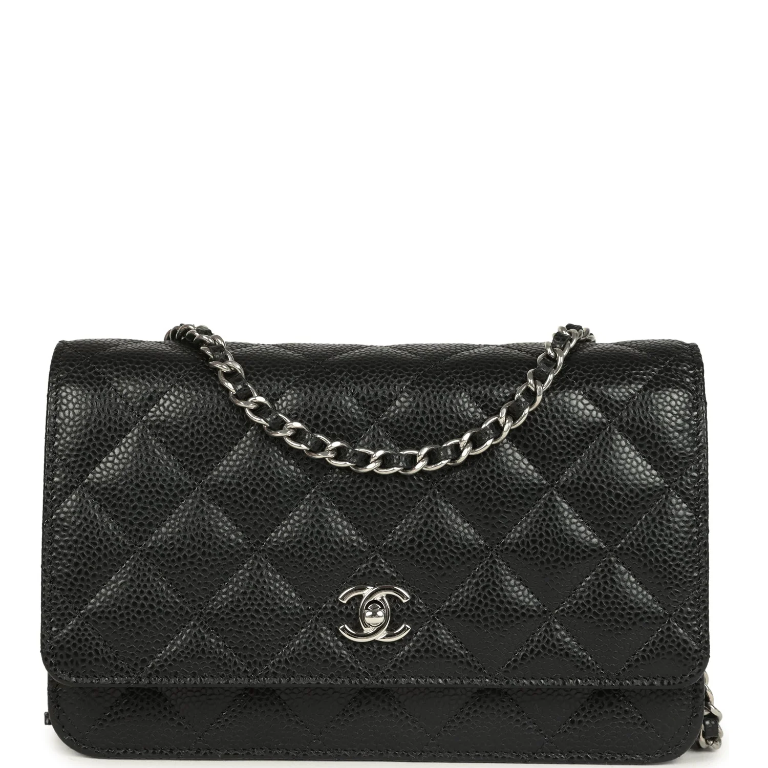 Chanel Wallet On Chain WOC Black Caviar Silver Hardware