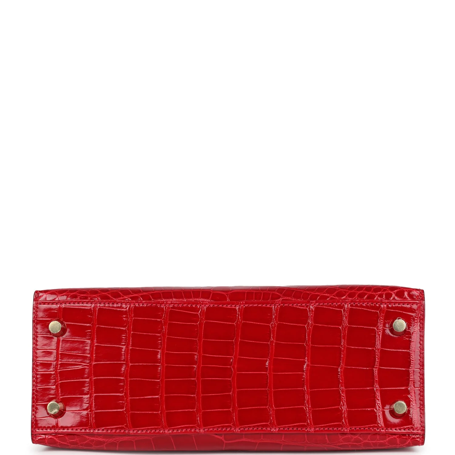 Hermes Kelly Sellier 25 Braise Shiny Alligator Mississippiensis Gold Hardware