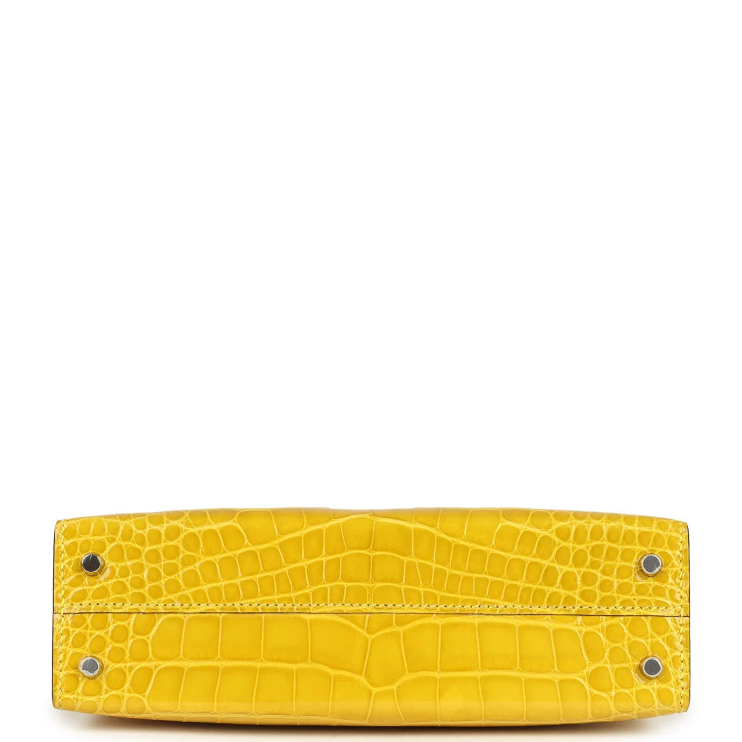 Pre-owned Hermes Kelly Sellier 20 Mimosa Shiny Alligator Palladium Hardware