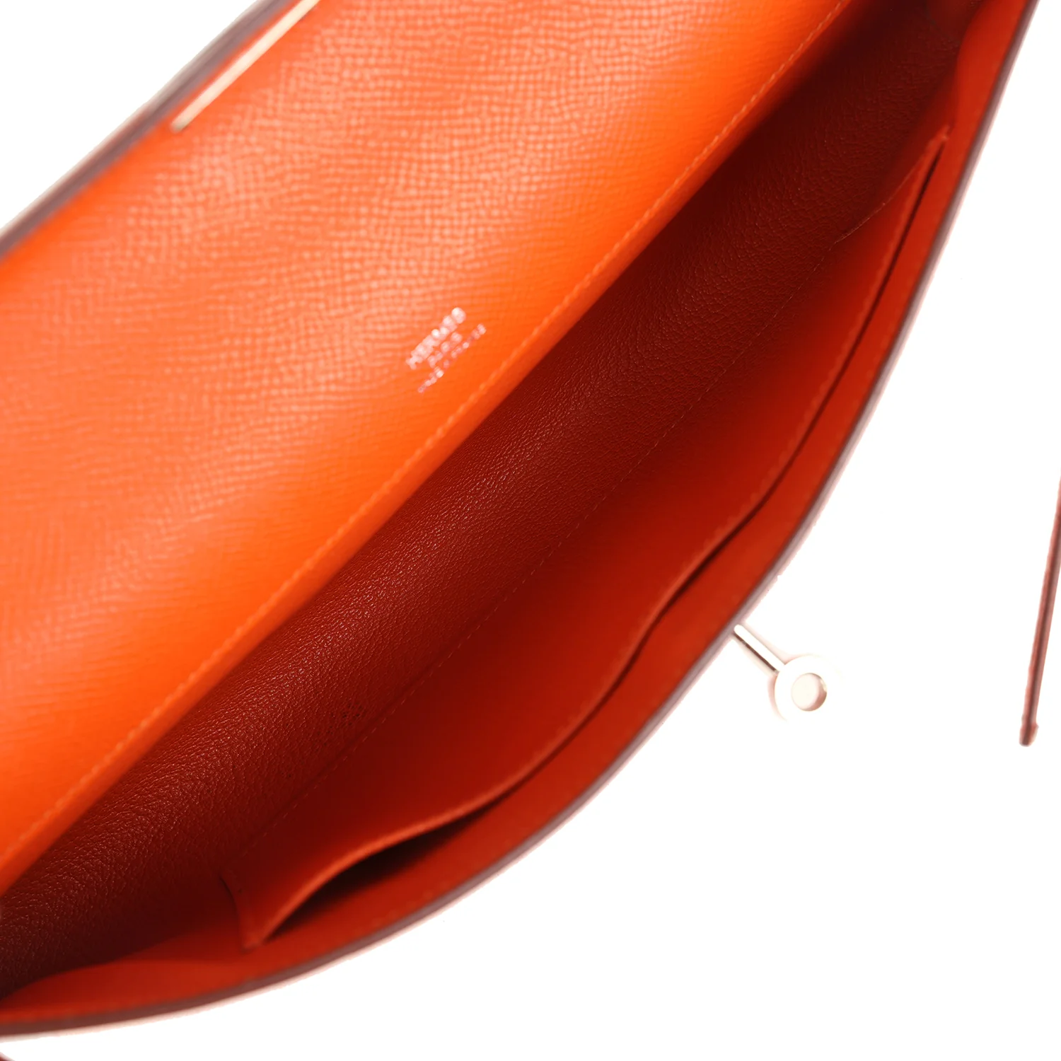 Pre-owned Hermes Kelly Cut Feu Epsom Palladium Hardware