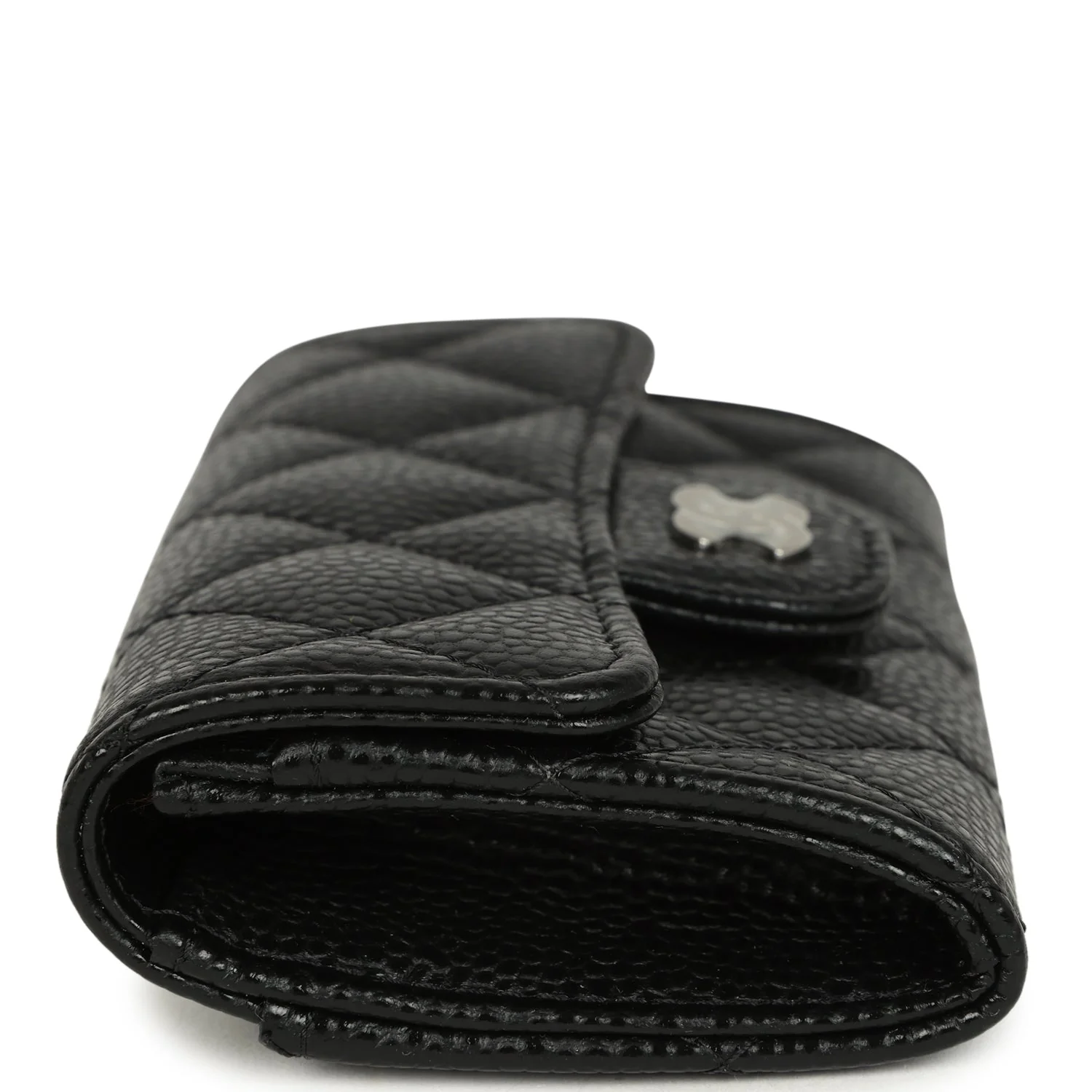 Chanel Classic Card Holder Wallet Black Caviar Silver Hardware