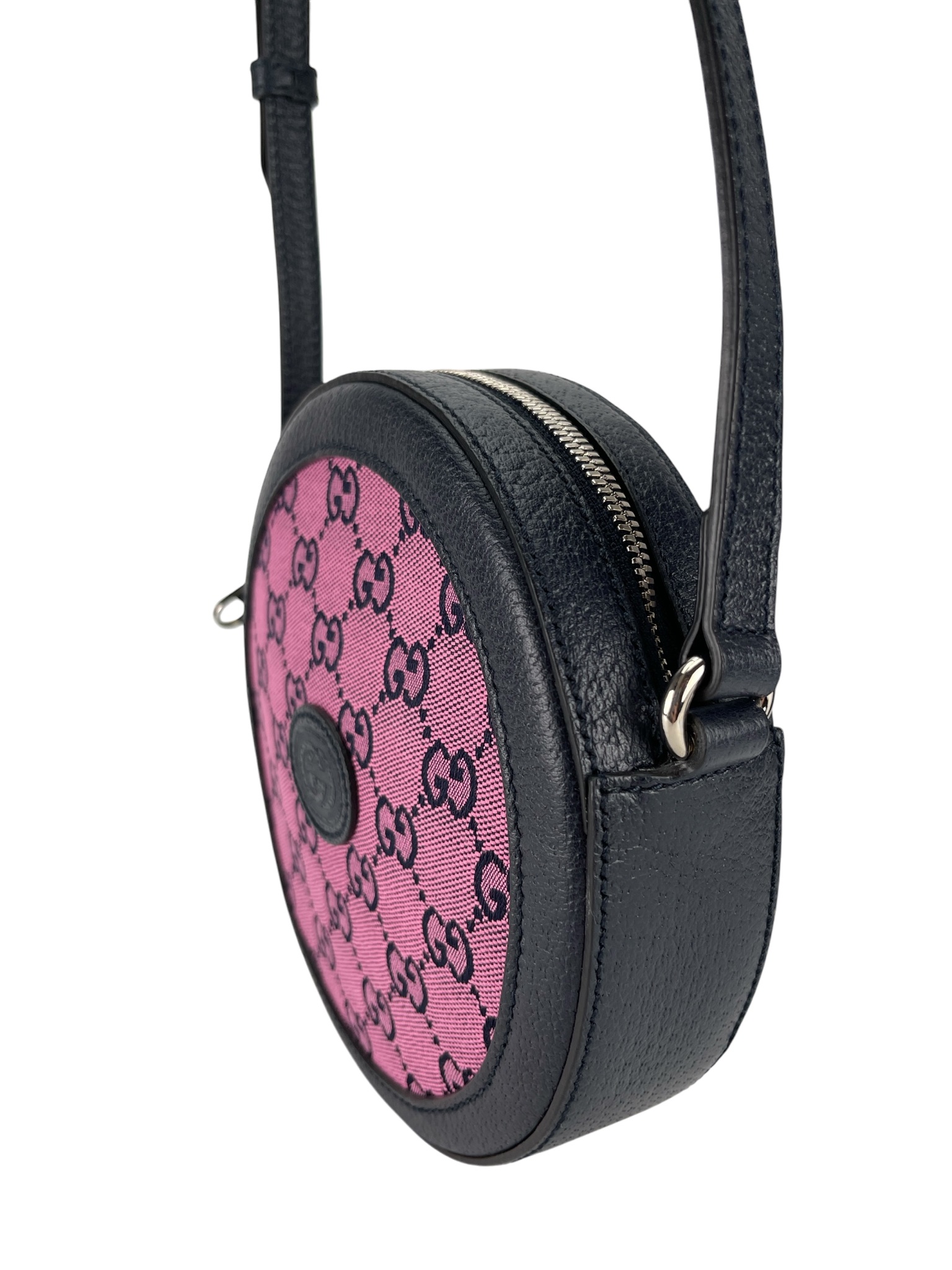 GUCCI - Ophidia round cloth crossbody bag Pink Black