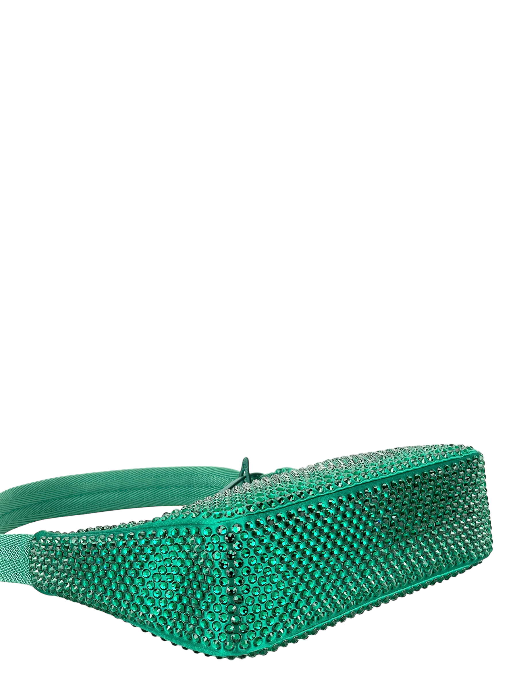 PRADA - Satin Crystal Mini Re-Edition 2000 Bag Mango