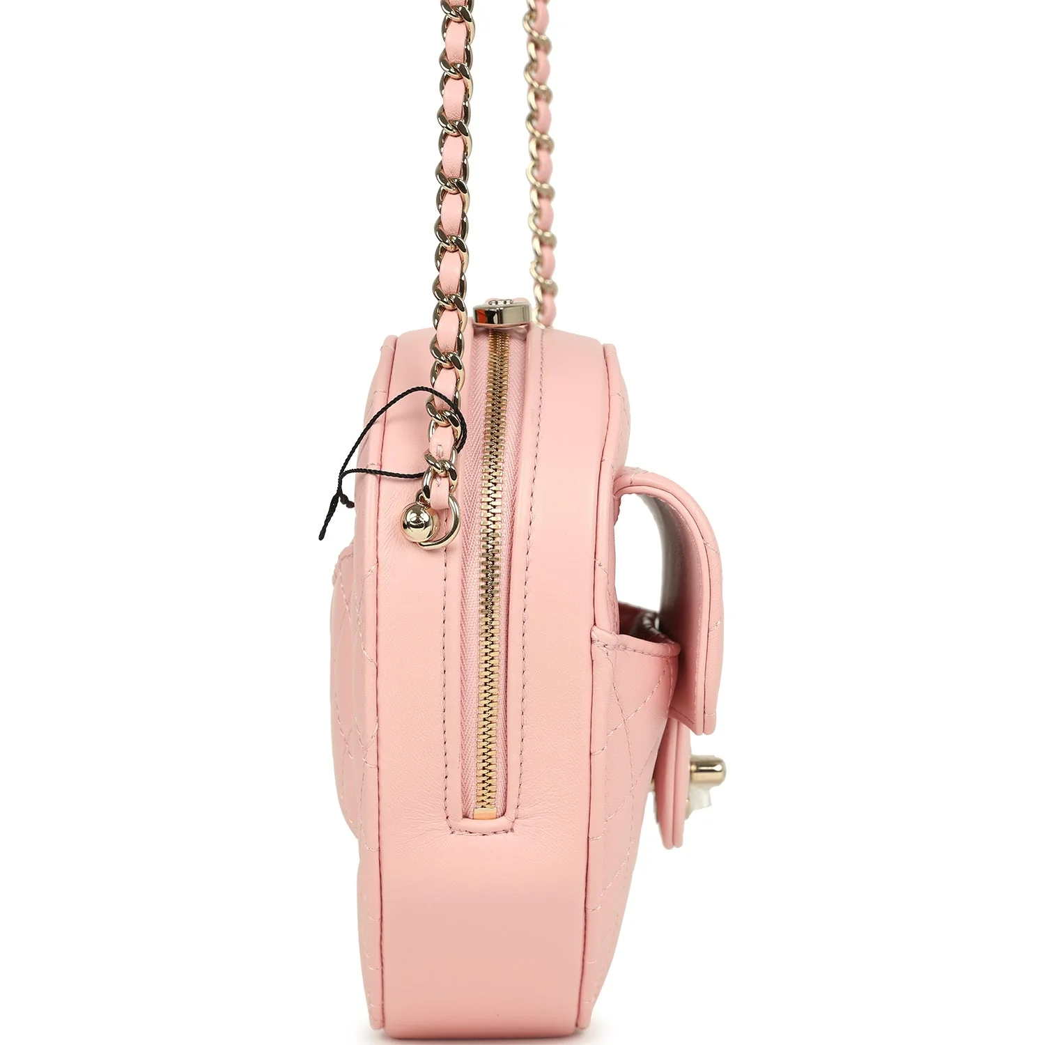 Chanel CC In Love Large Heart Bag with Chain Light Pink Lambskin Light Gold Hardware