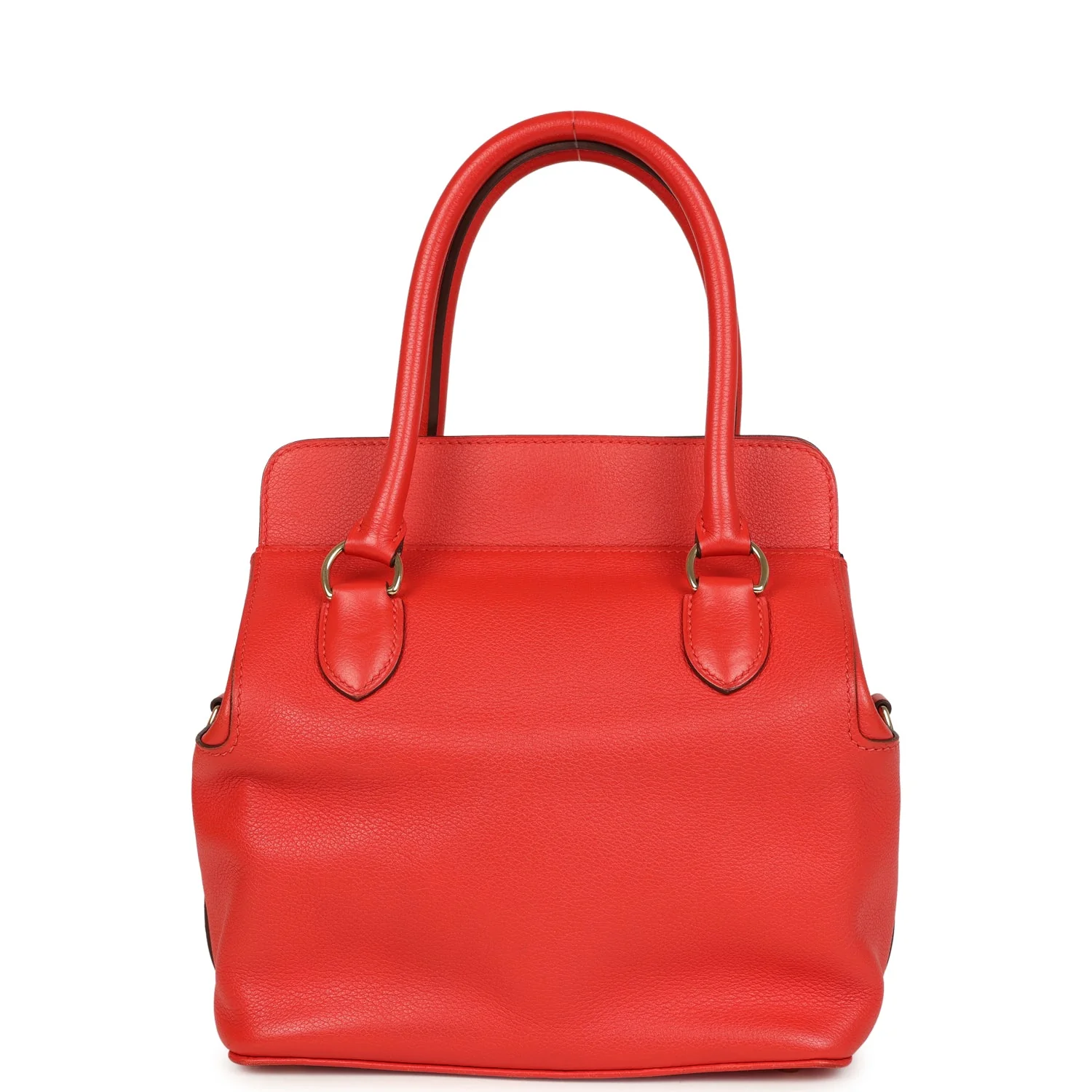 Pre-owned Hermes Sac Toolbox 20 Rouge Tomate Evercolor Gold Hardware