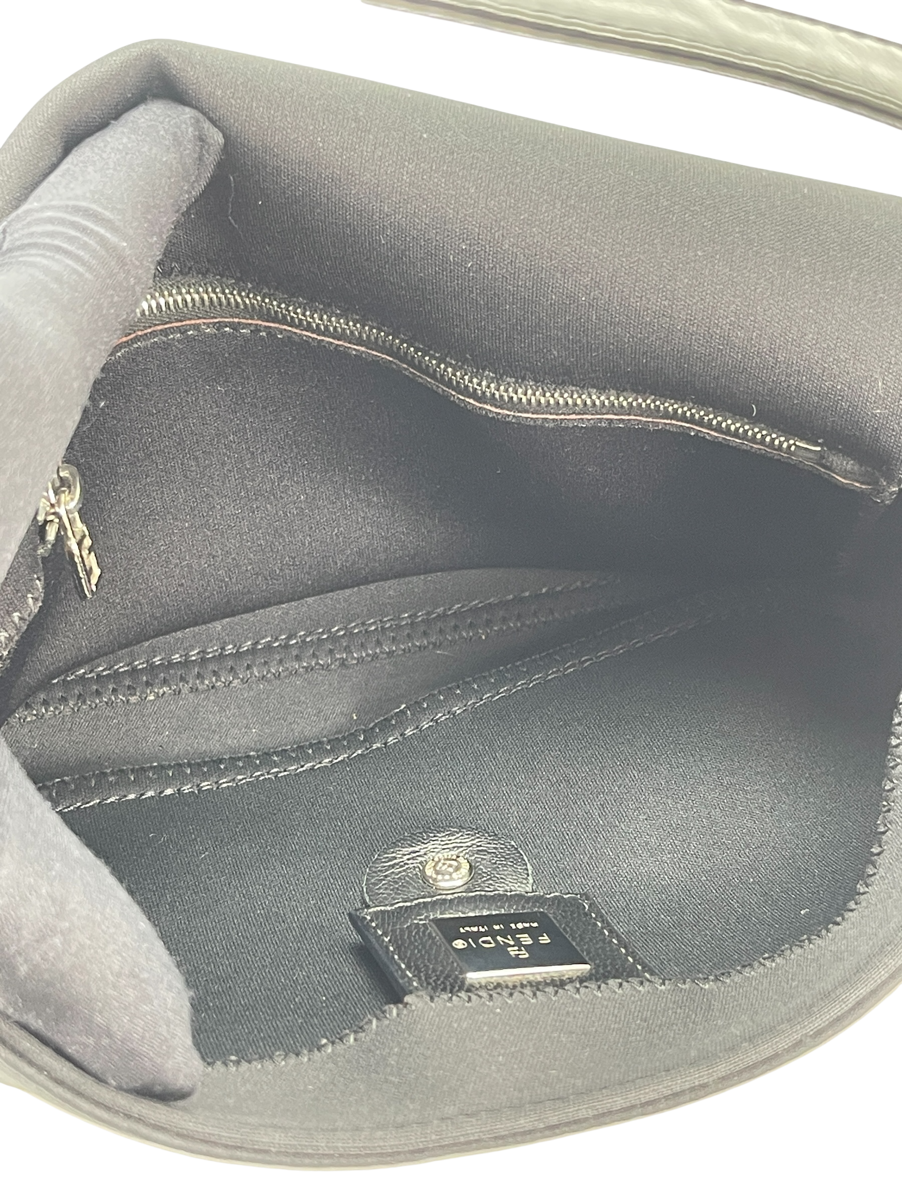 FENDI - Small Black Mamma Baguette Cotton Bag