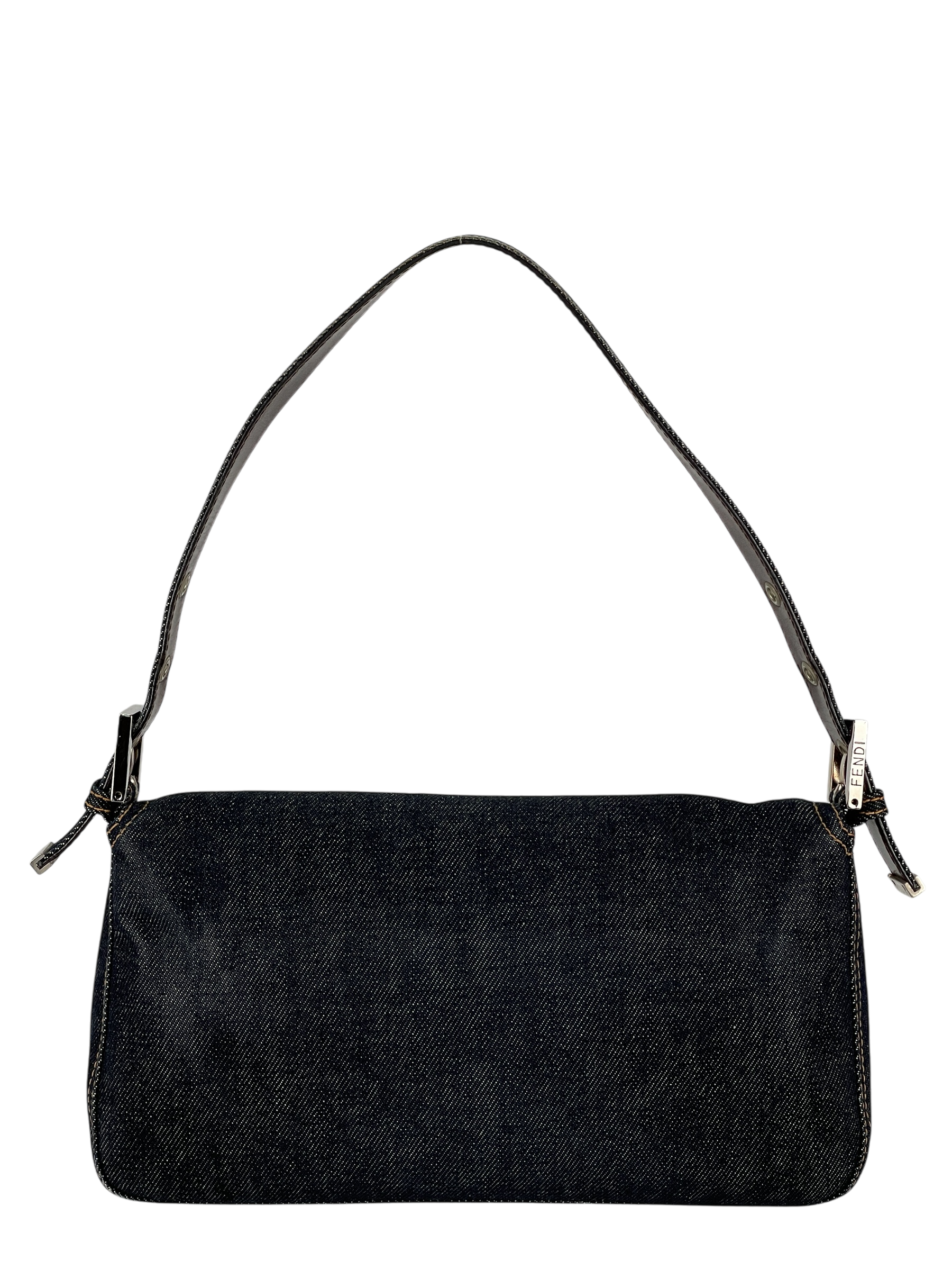 FENDI - Dark Denim Baguette Bag Silver Hardware