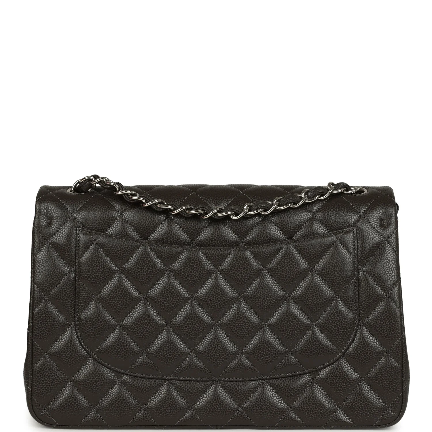 Chanel Jumbo Classic Double Flap Bag Dark Grey Caviar Silver Hardware