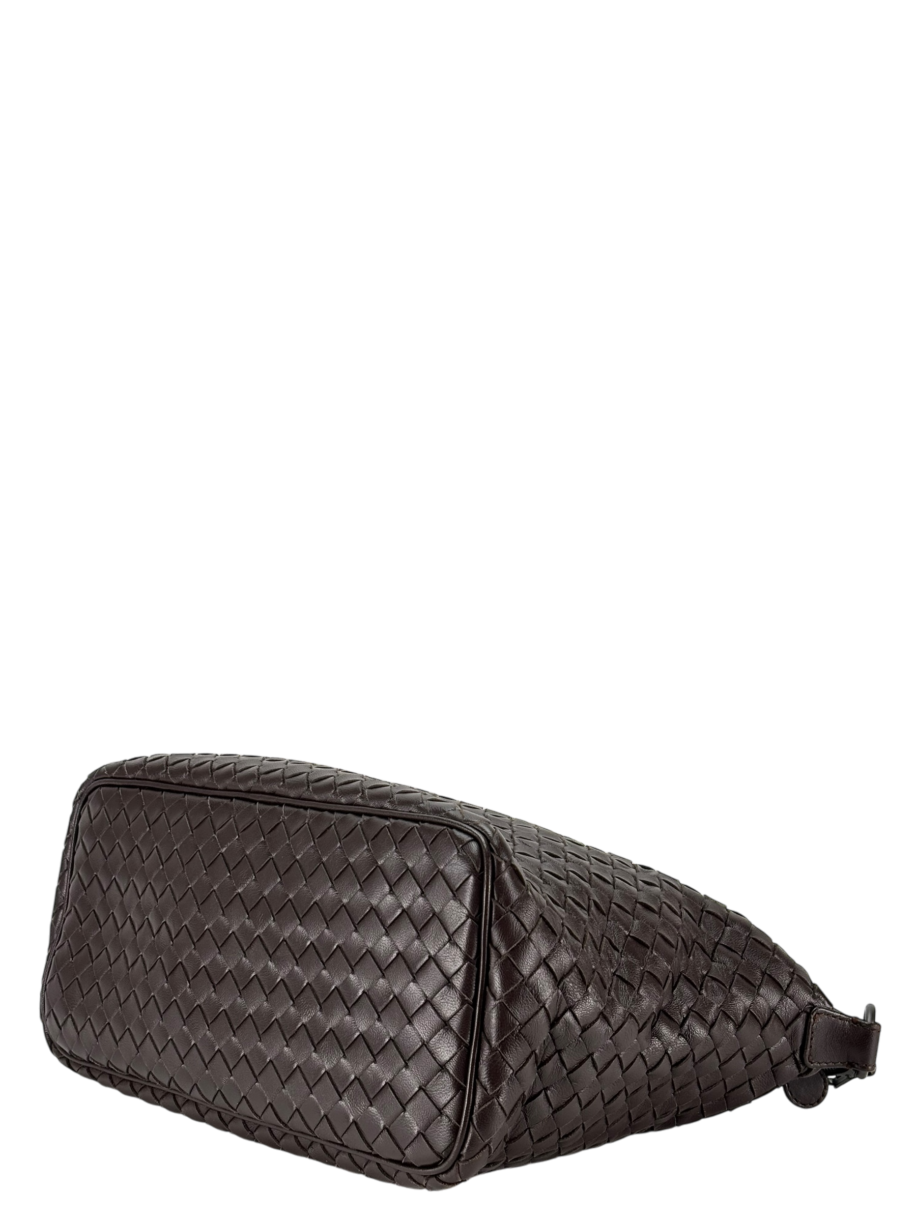 BOTTEGA VENETA - Zip Hobo Intrecciato Nappa Brown Lambskin