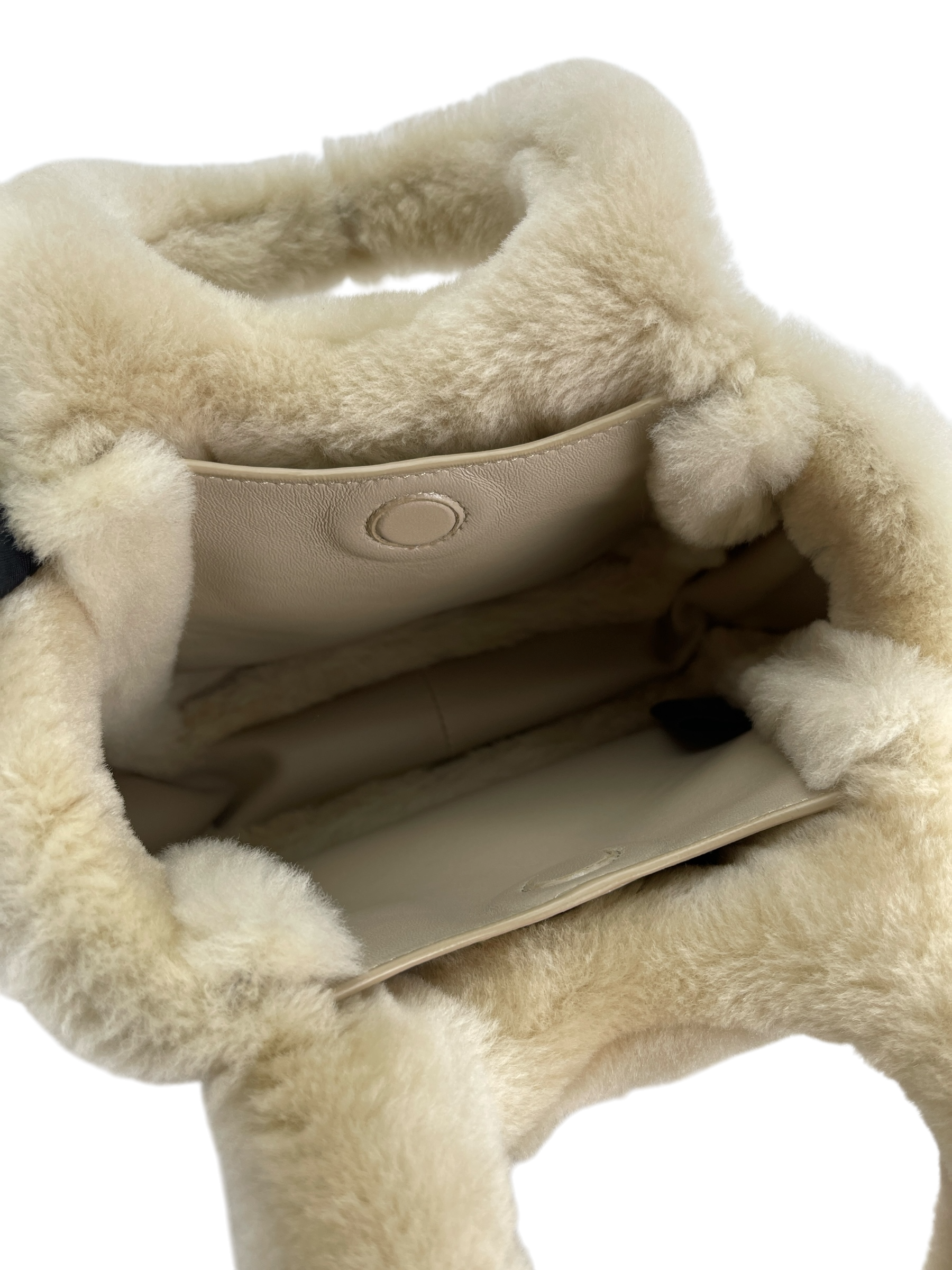 PRADA - White Wool Bucket Bag Handbag