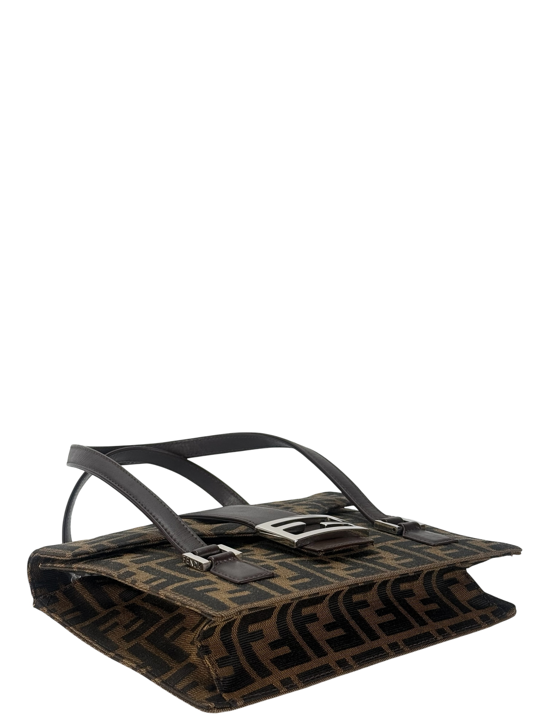 FENDI - Brown Canvas Zucca Pattern Handbag