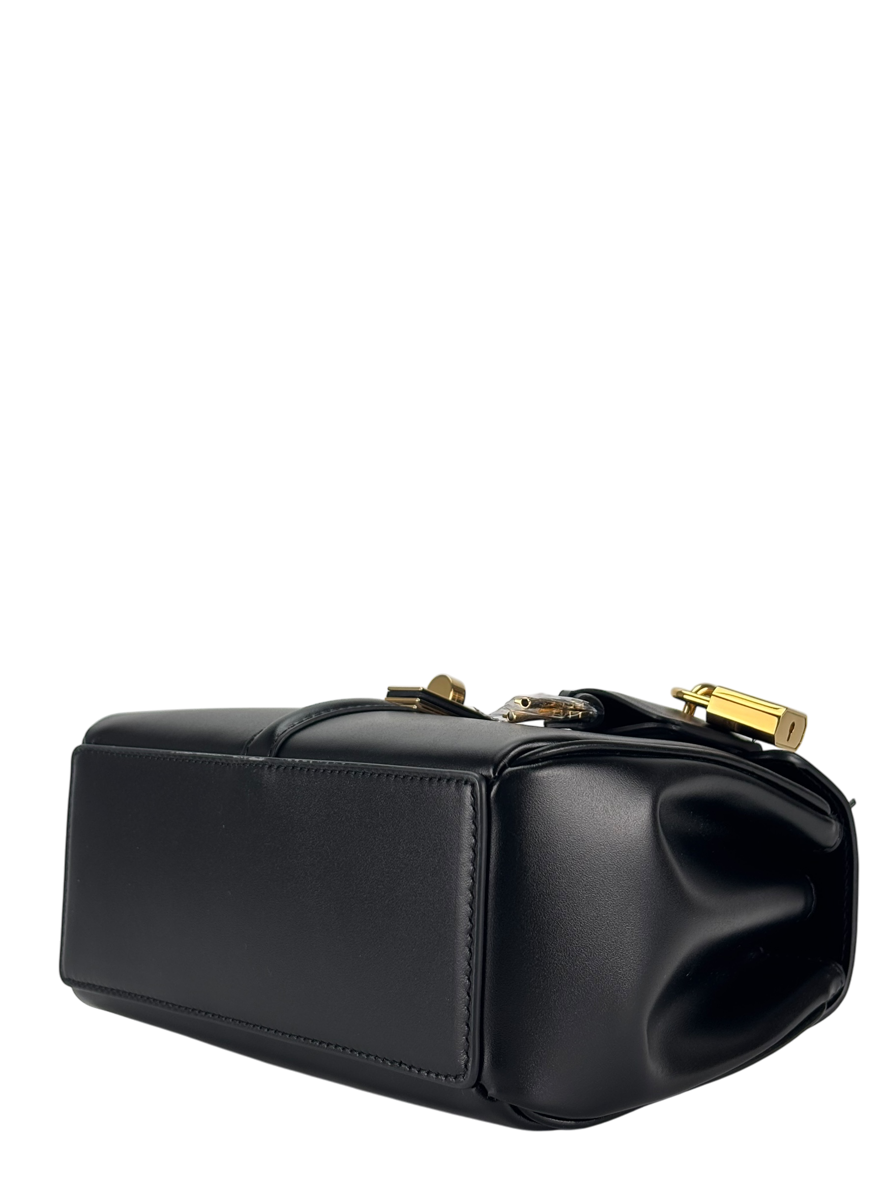 CELINE - Black Calfskin Satinated Top Handle Bag