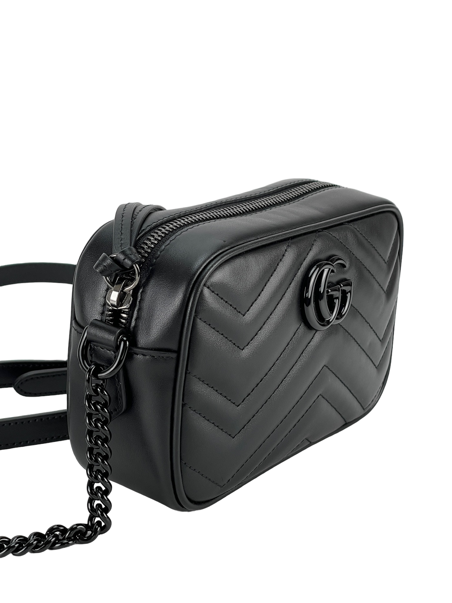 GUCCI - Black GG Marmont Camera Bag