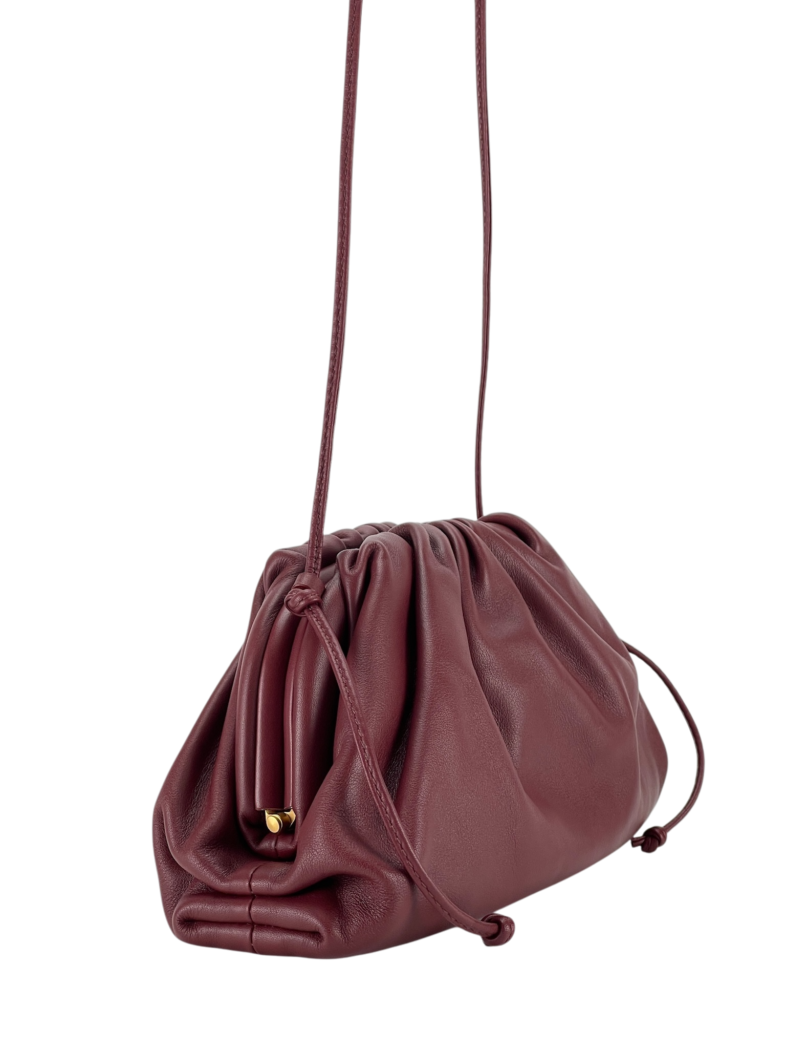 BOTTEGA VENETA - The Mini Pouch Bordeaux Claret Butter Calfskin