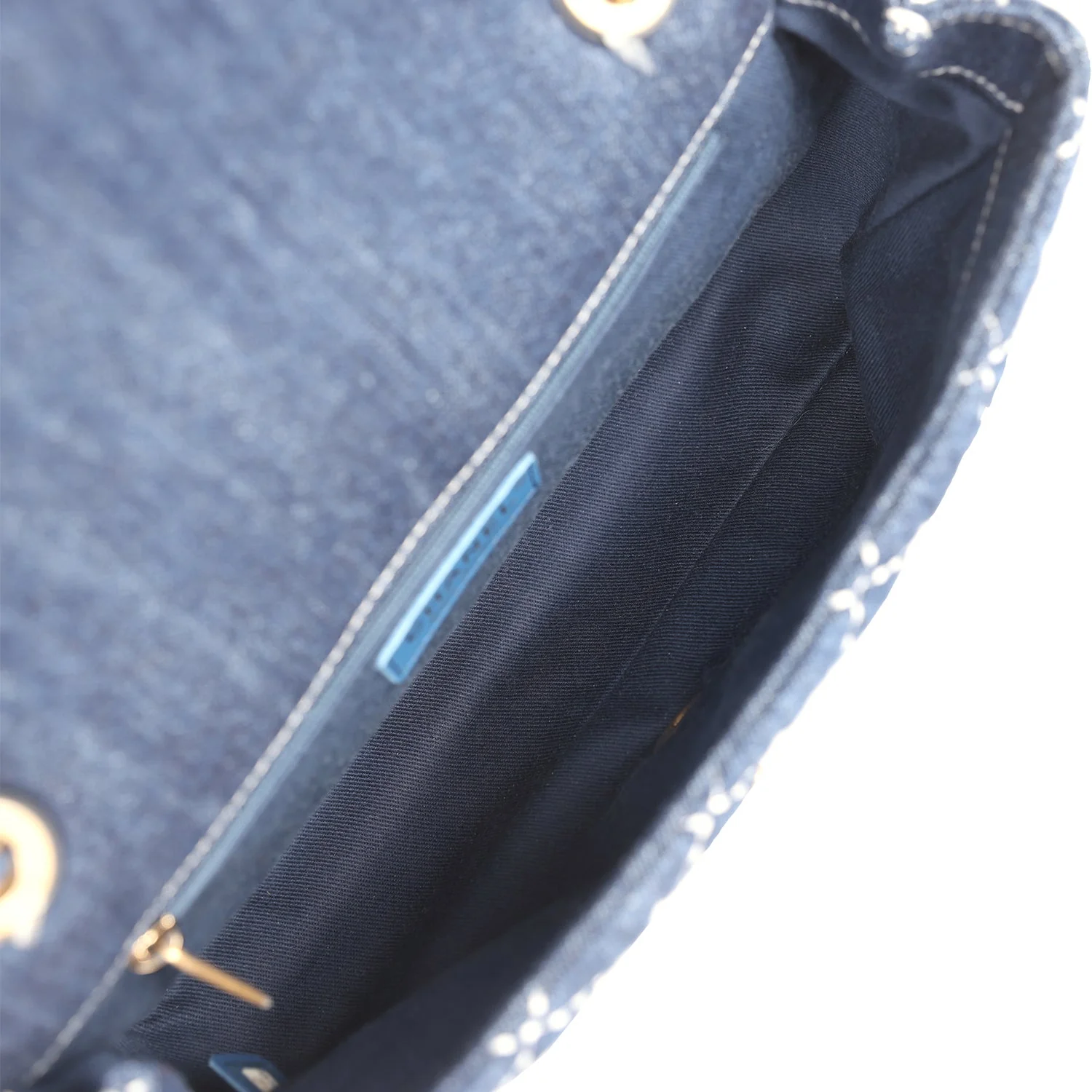 Pre-owned Chanel Medium Classic Flap Bag Blue Denim Aged Gold Hardware