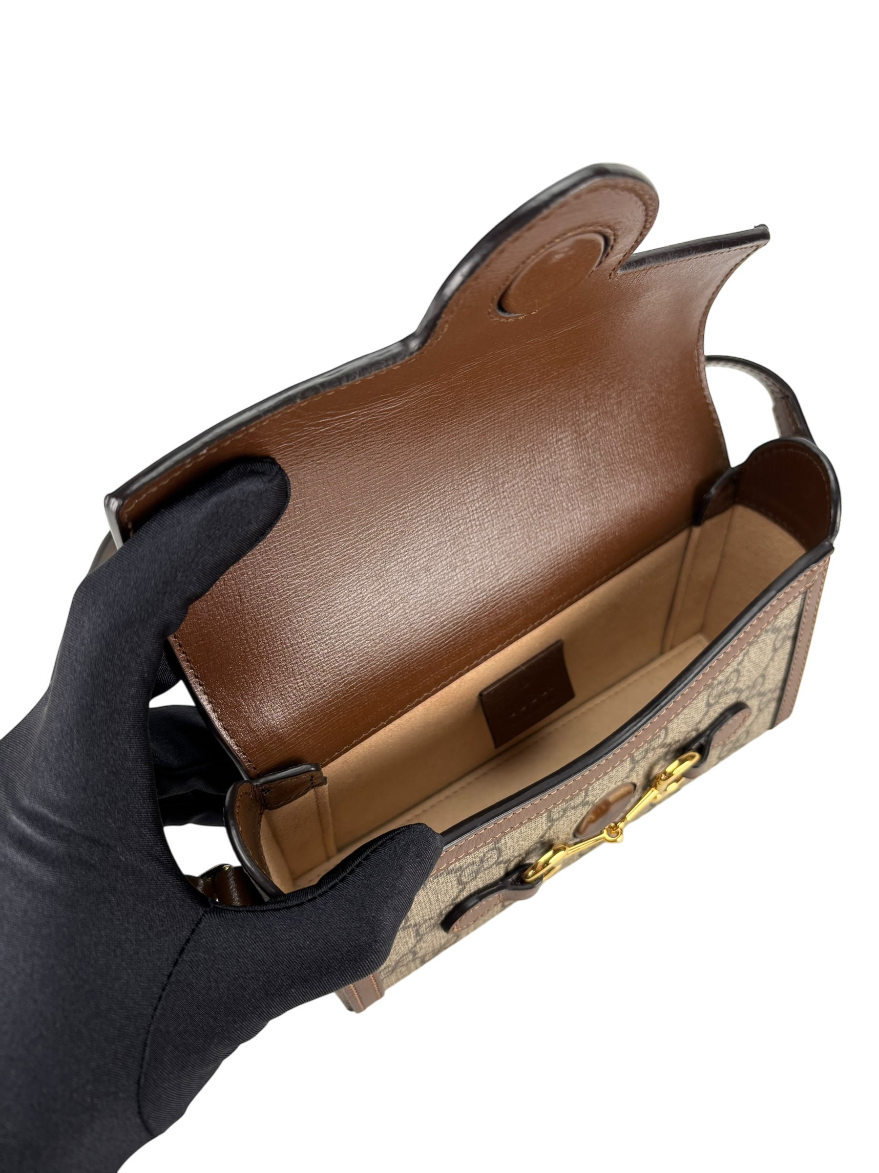 GUCCI - GG Supreme Fabric Leather Horsebit 1955 Bag