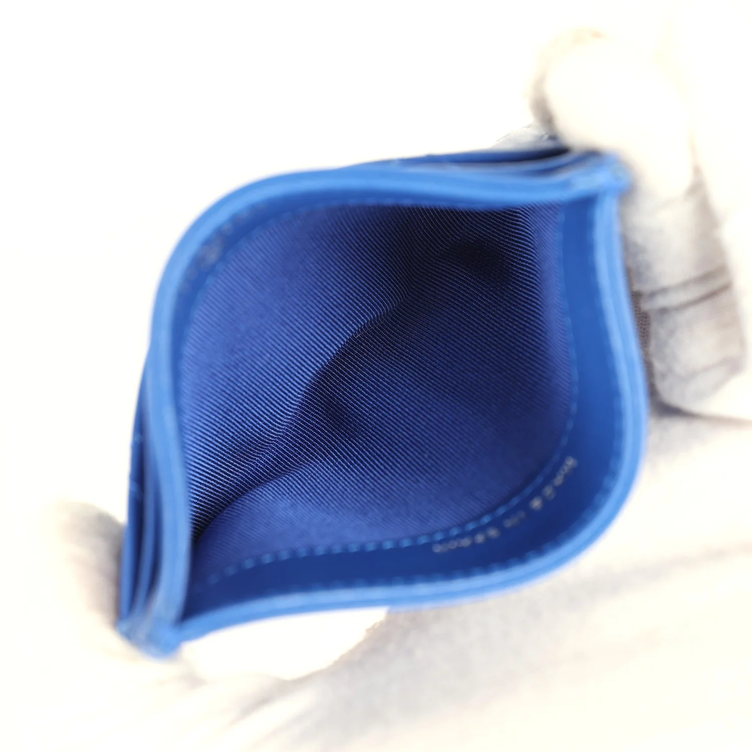 Chanel Classic Card Holder Wallet Cobalt Blue Lambskin Silver Hardware