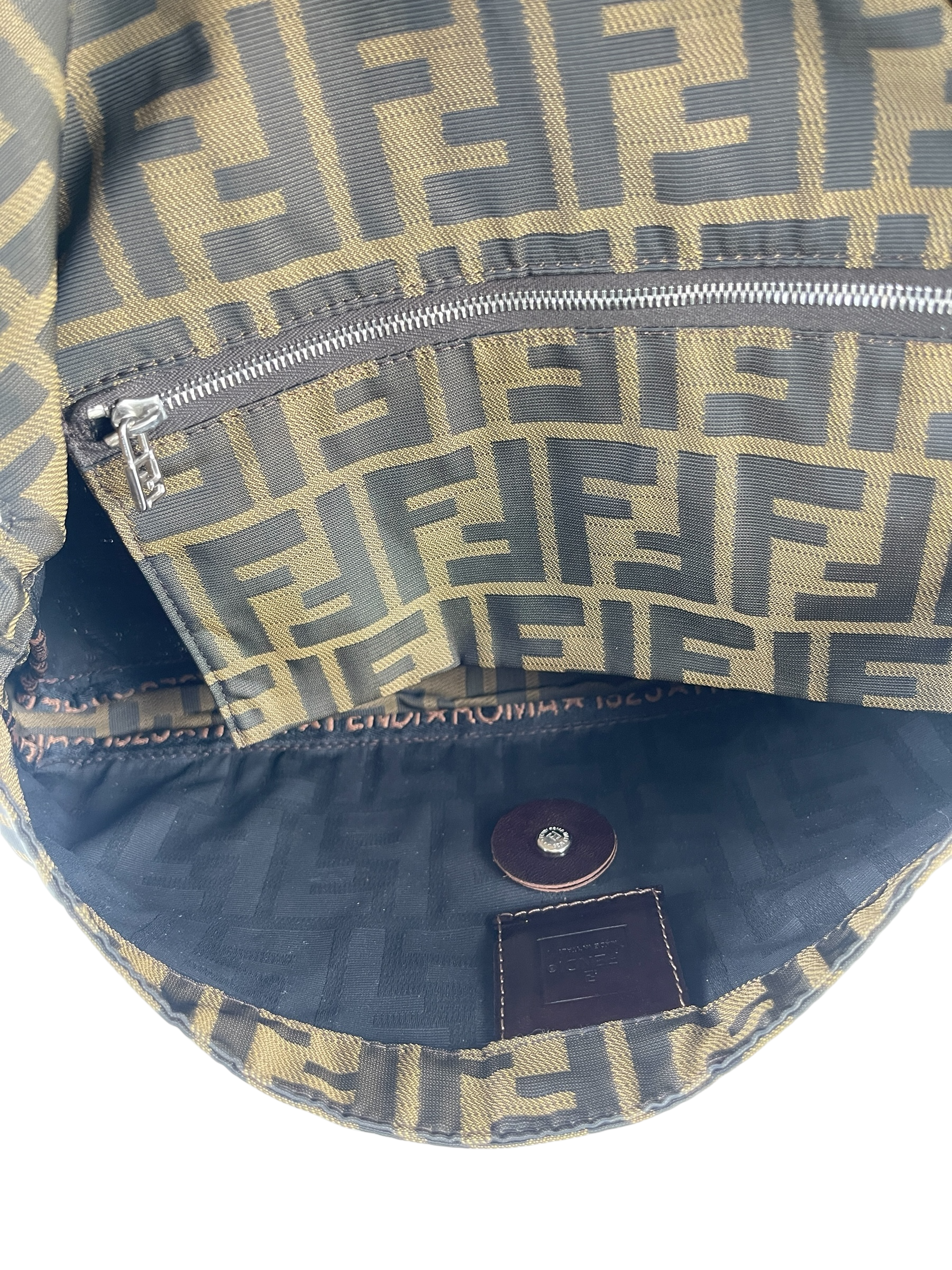 FENDI - Brown Zucca One Shoulder Bag Silver Hardware