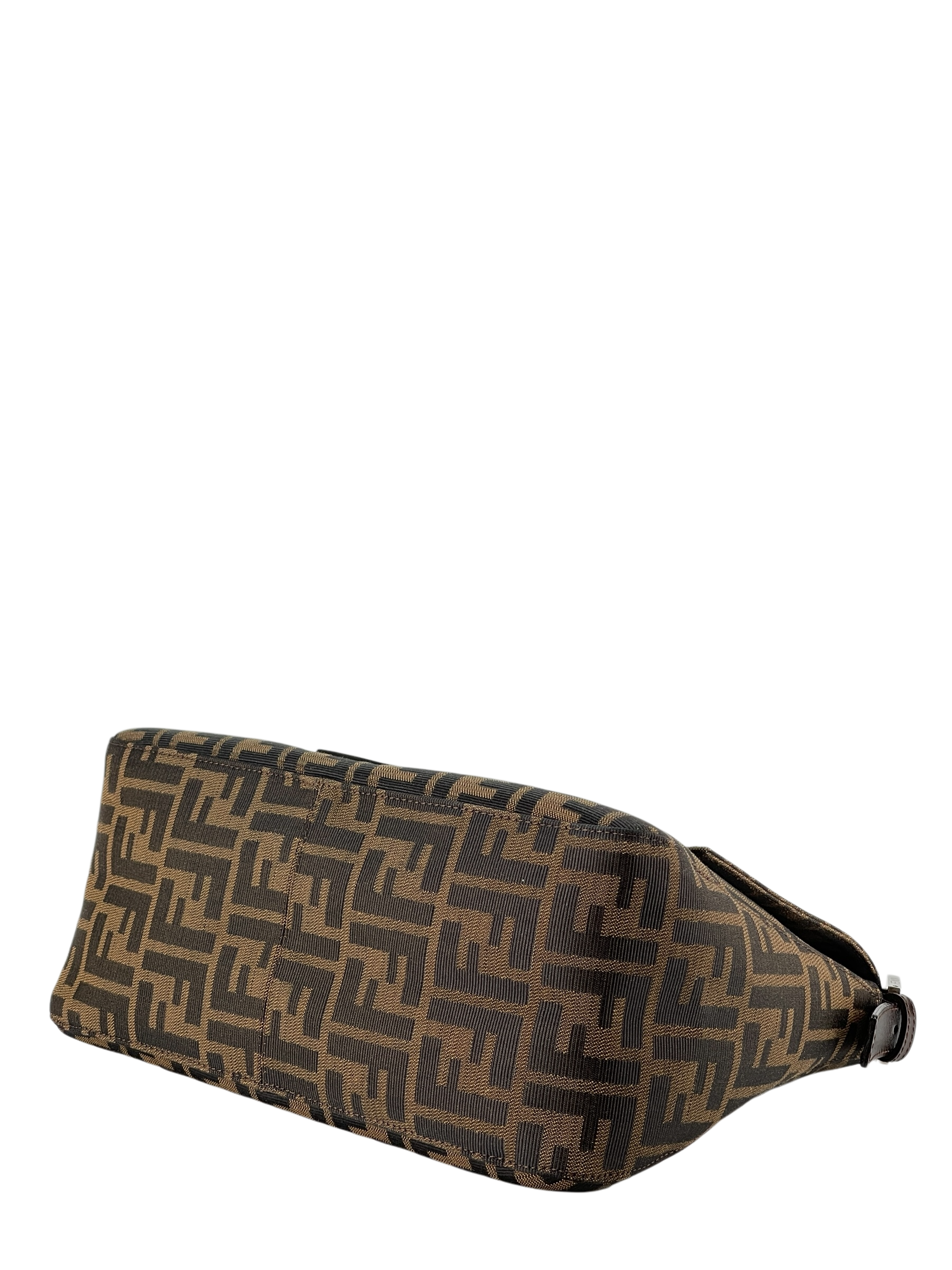 FENDI - Brown Zucca Mamma Baguette Handbag Silver Hardware