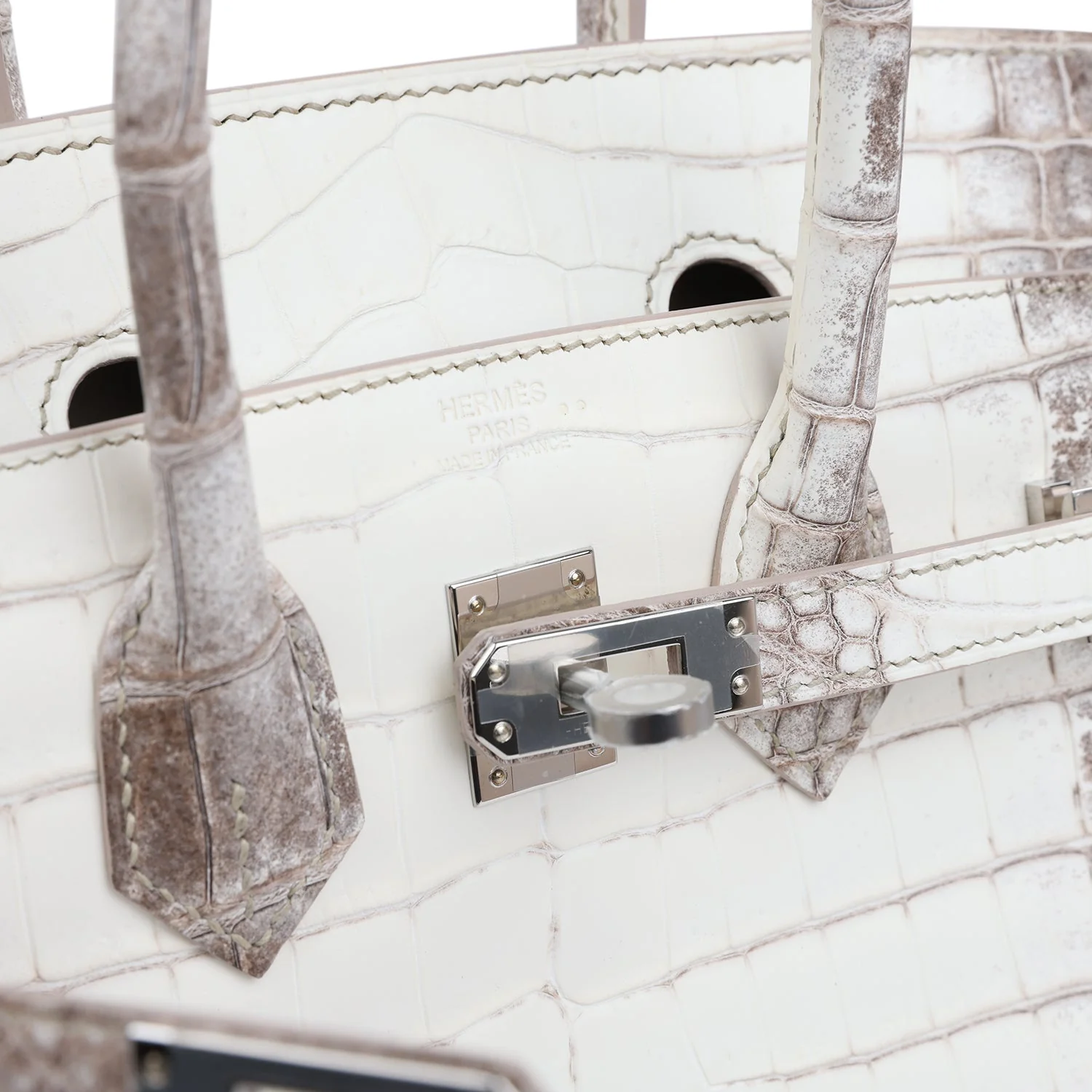 Hermes Birkin 25 Himalaya Niloticus Crocodile Palladium Hardware