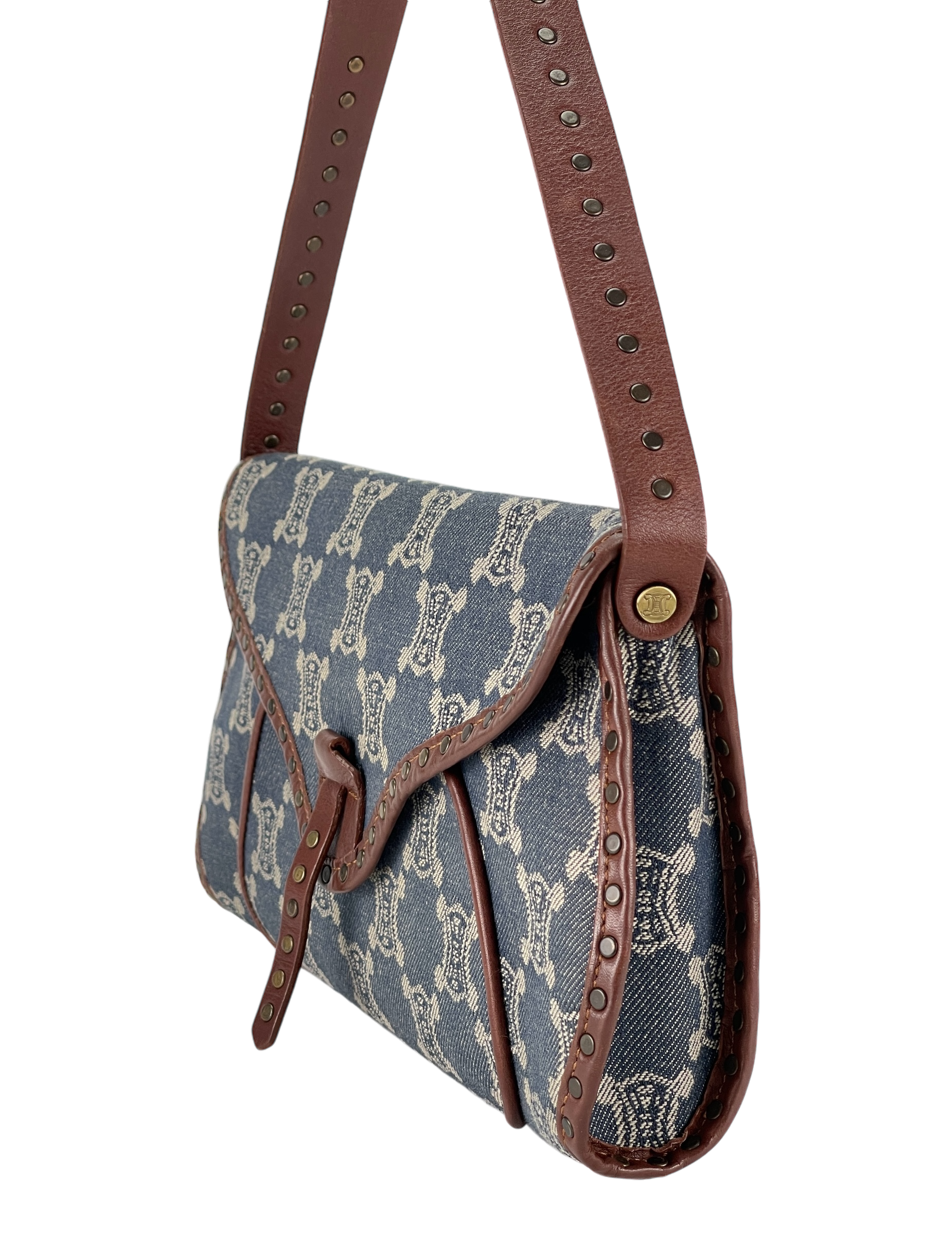 CELINE -  Macadam Denim Shoulder Bag