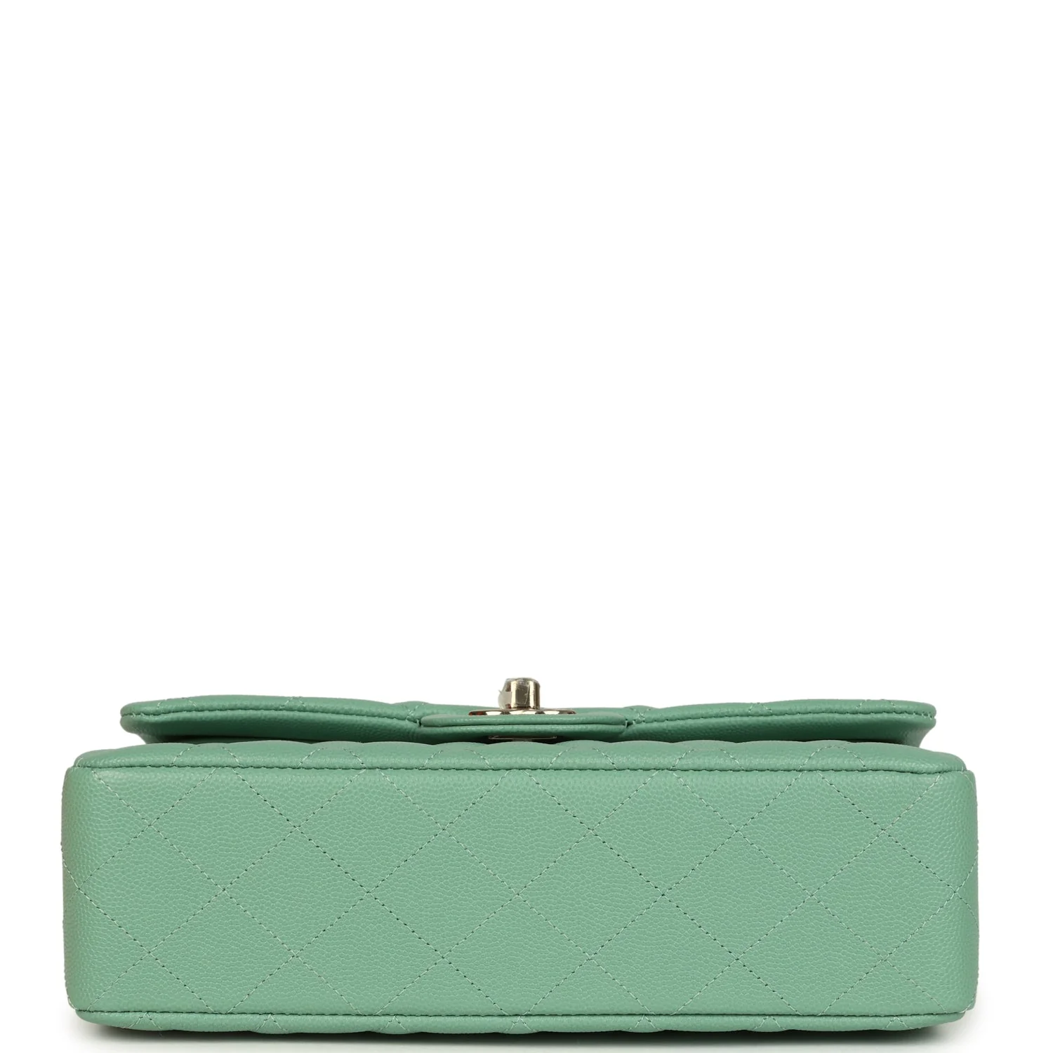 Chanel Small Classic Double Flap Bag Green Caviar Light Gold Hardware