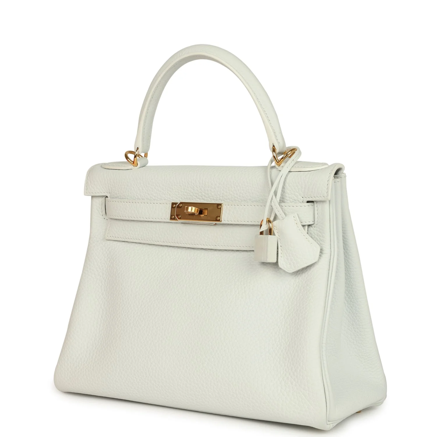 Hermes Kelly Retourne 28 White Clemence Gold Hardware