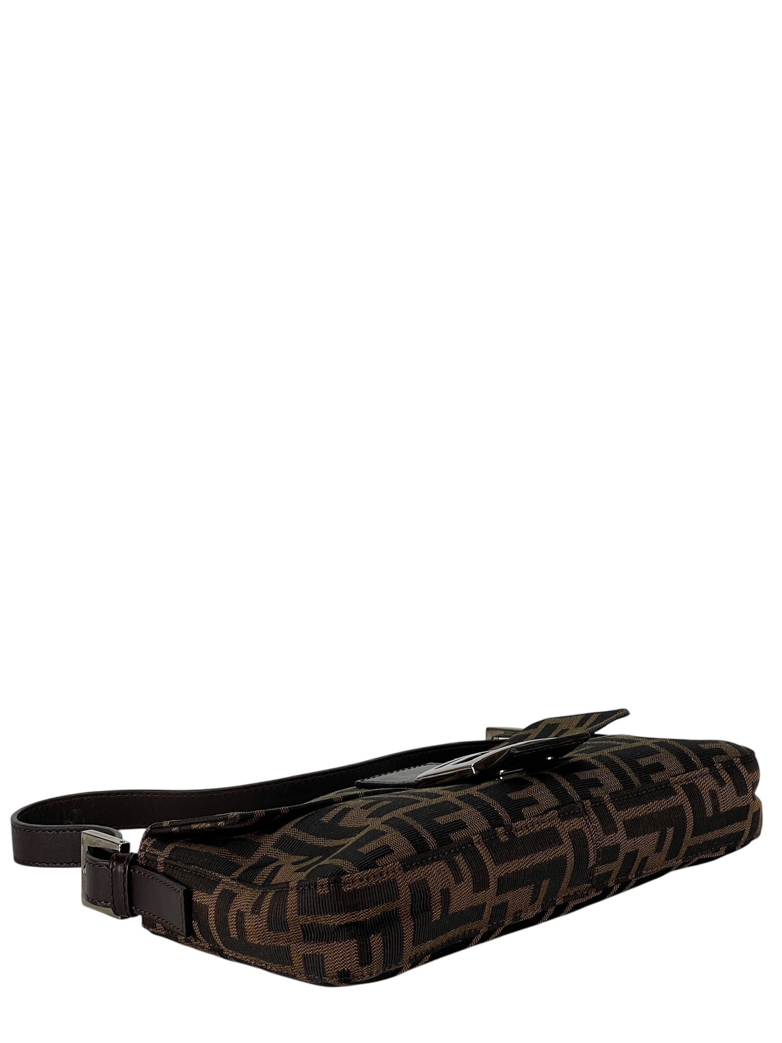 FENDI - Brown Zucca Baguette Handbag Silver Hardware