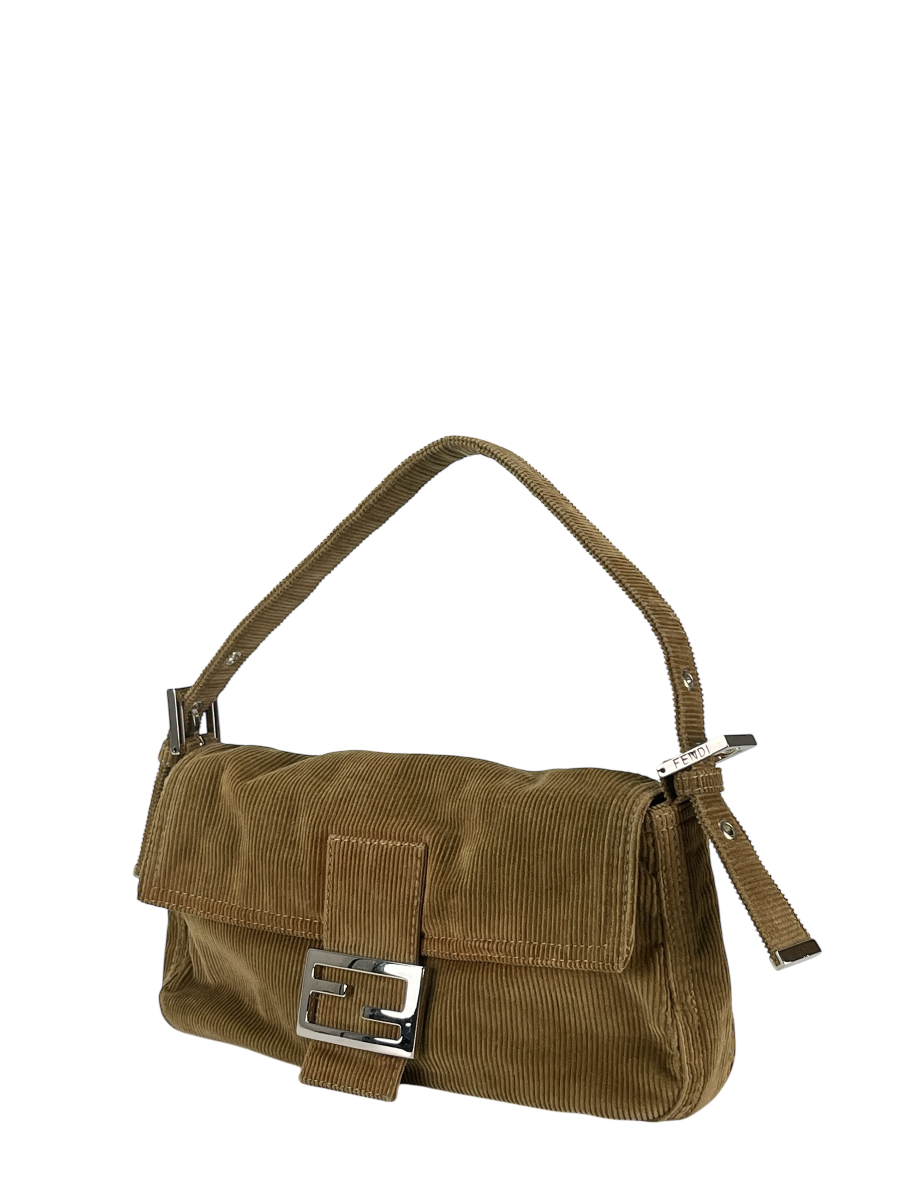 FENDI - Small Mamma Baguette Bag Brown Corduroy