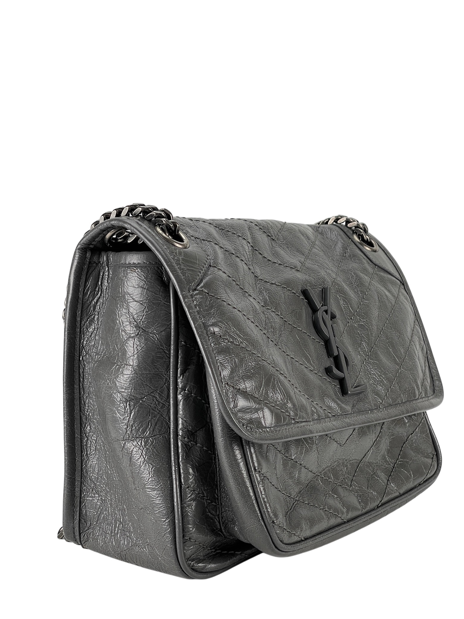 SAINT LAURENT - Medium Niki Grey Shoulder Bag