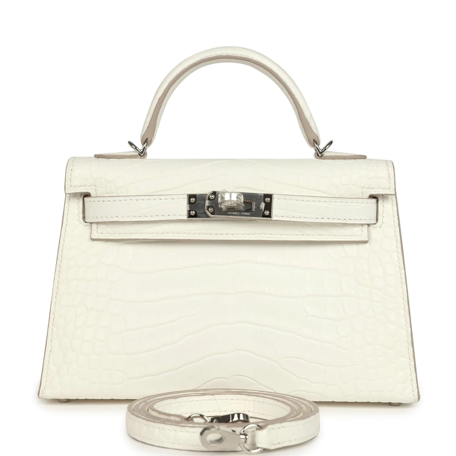 Hermes Kelly Sellier 20 Chantilly Matte Alligator Palladium Hardware