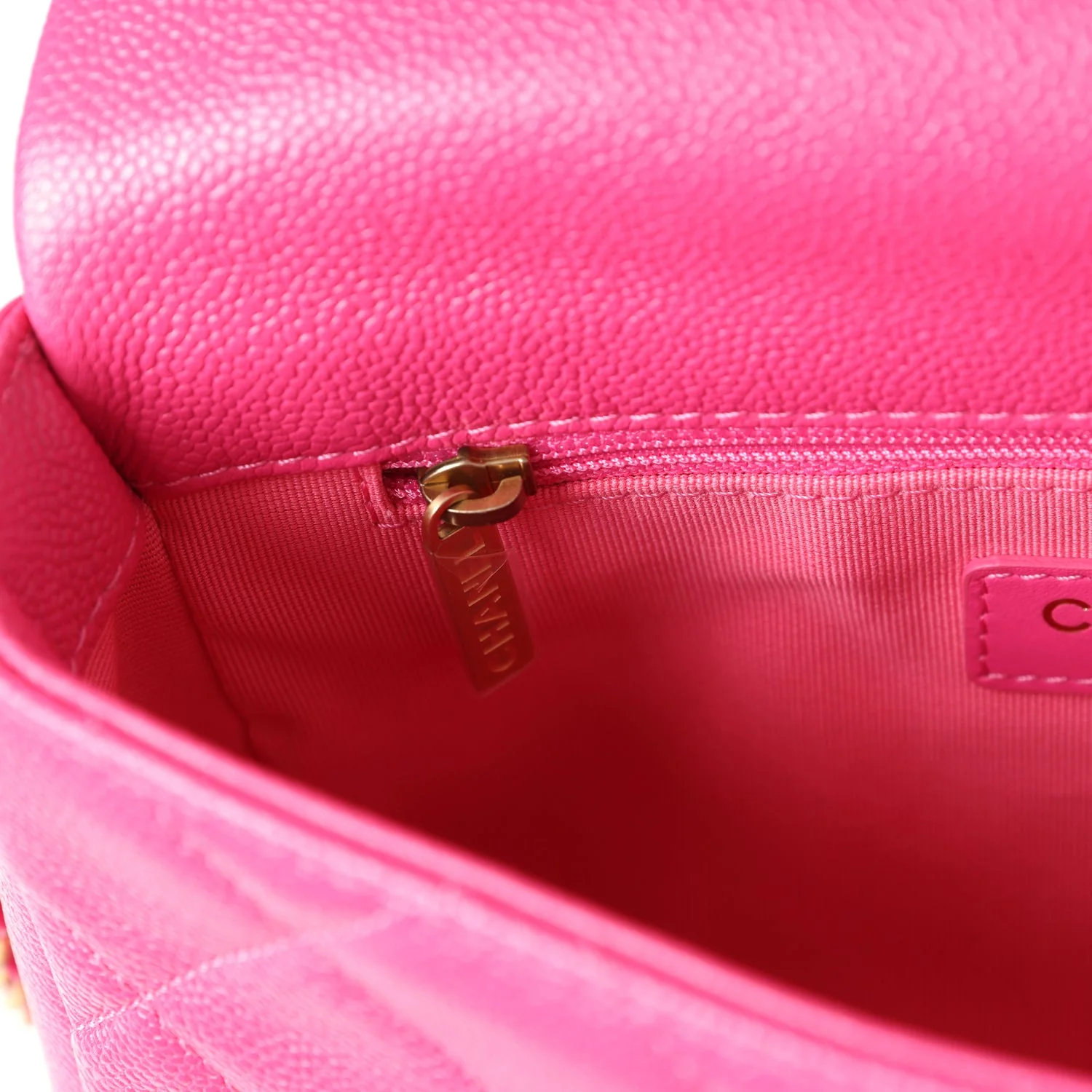 Chanel Small Melody Flap Bag Dark Pink Caviar Aged Gold Hardware