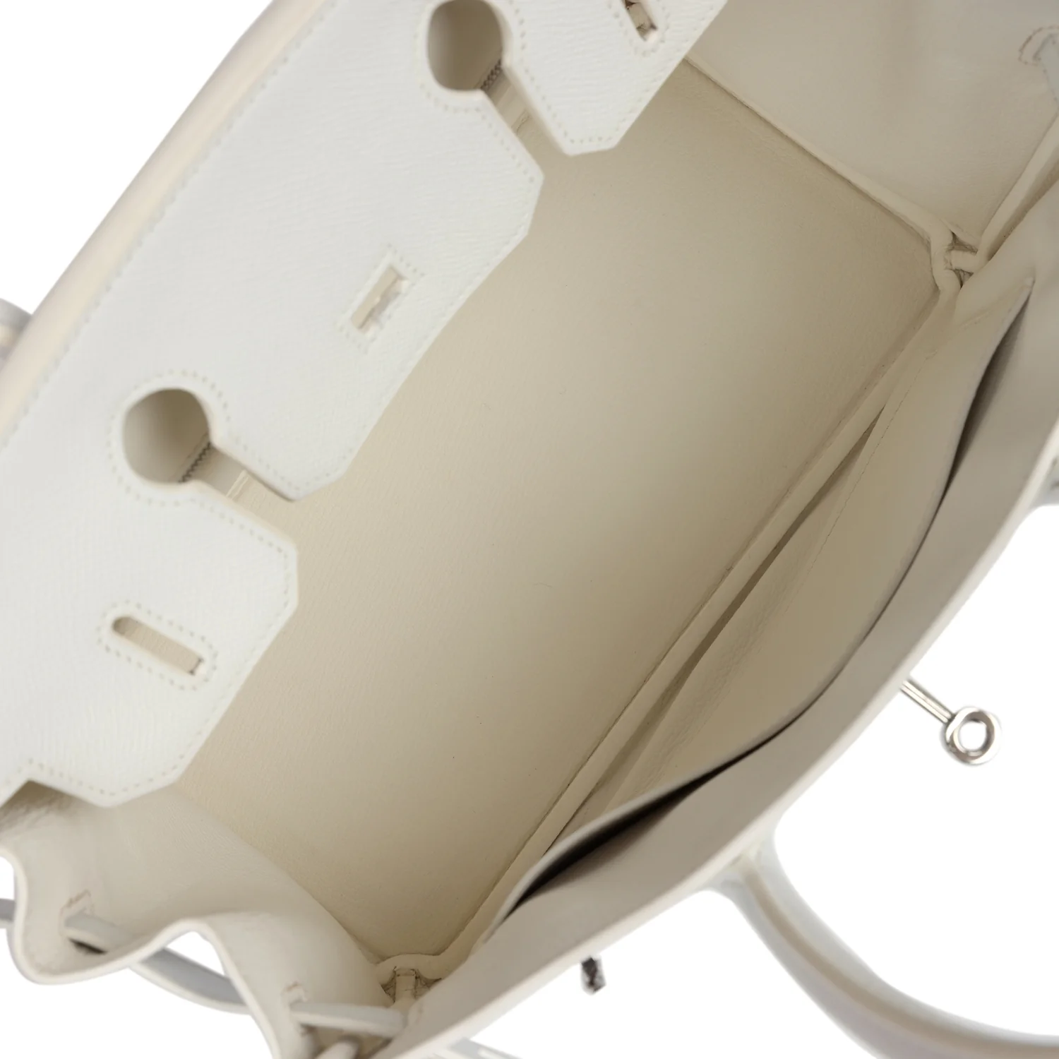 Pre-owned Hermes Birkin 30 White Epsom Palladium Hardware