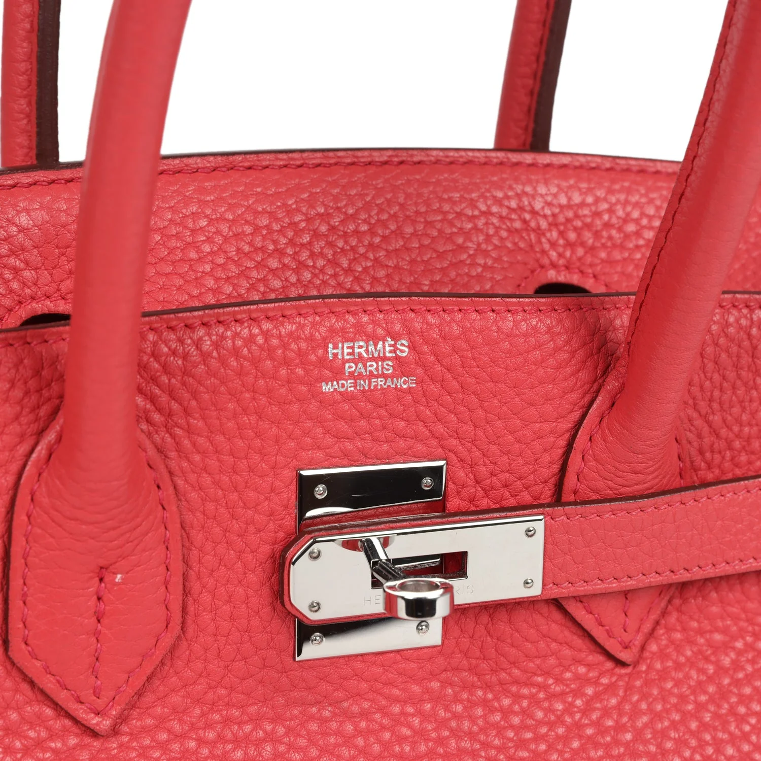 Pre-owned Hermes Birkin 30 Bougainvillea Clemence Palladium Hardware