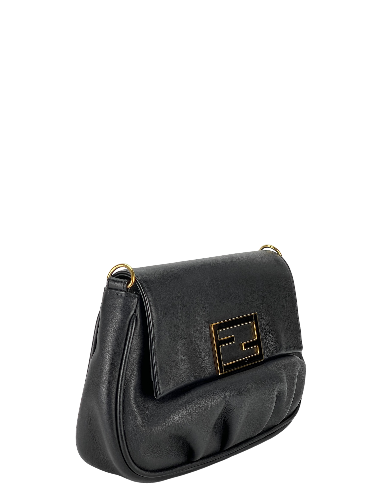 FENDI - Black Leather Chain Shoudler Messager