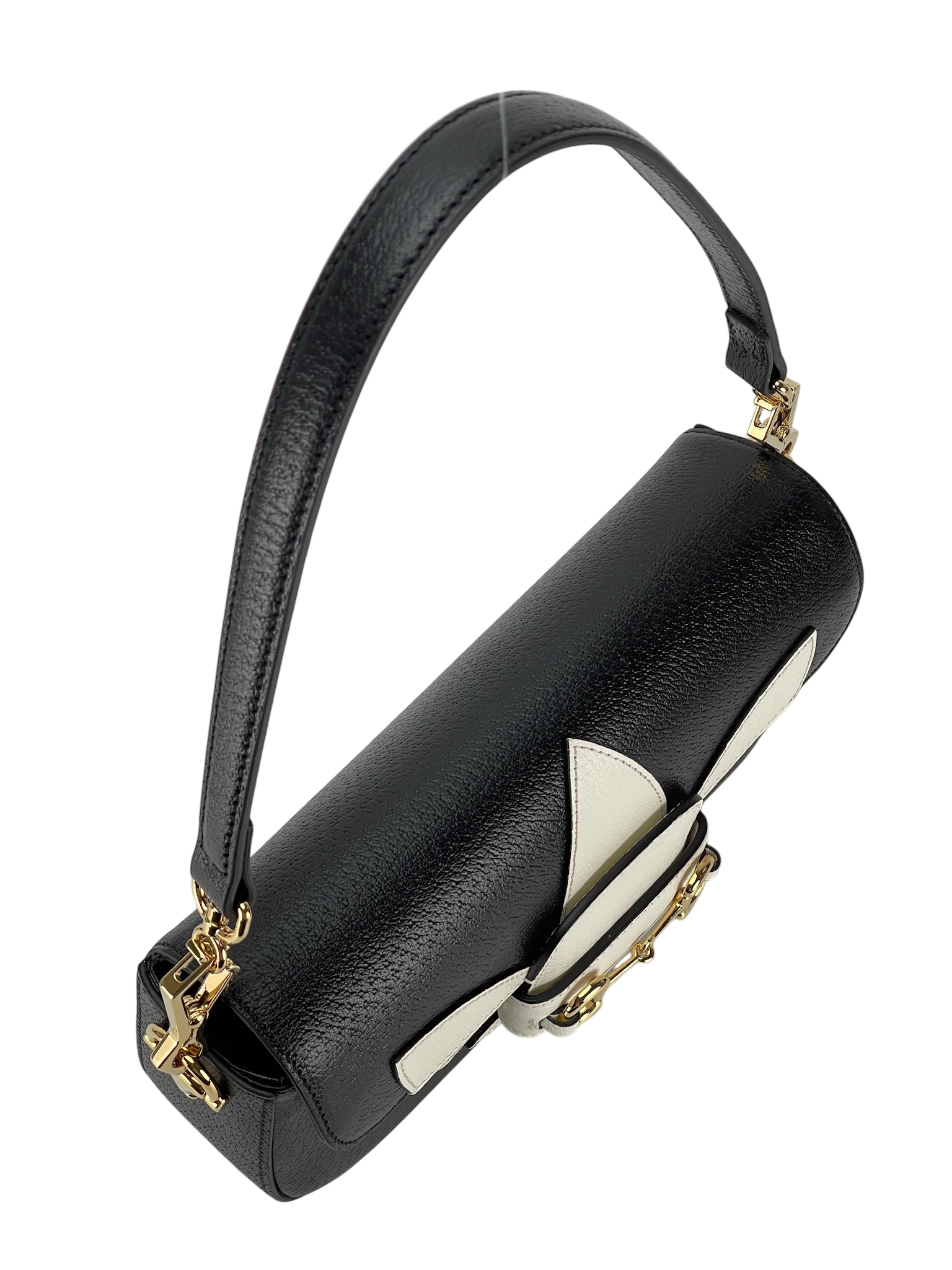 GUCCI - Gucci x Adidas Horsebit 1955 Shoulder Bag Black White Calfskin
