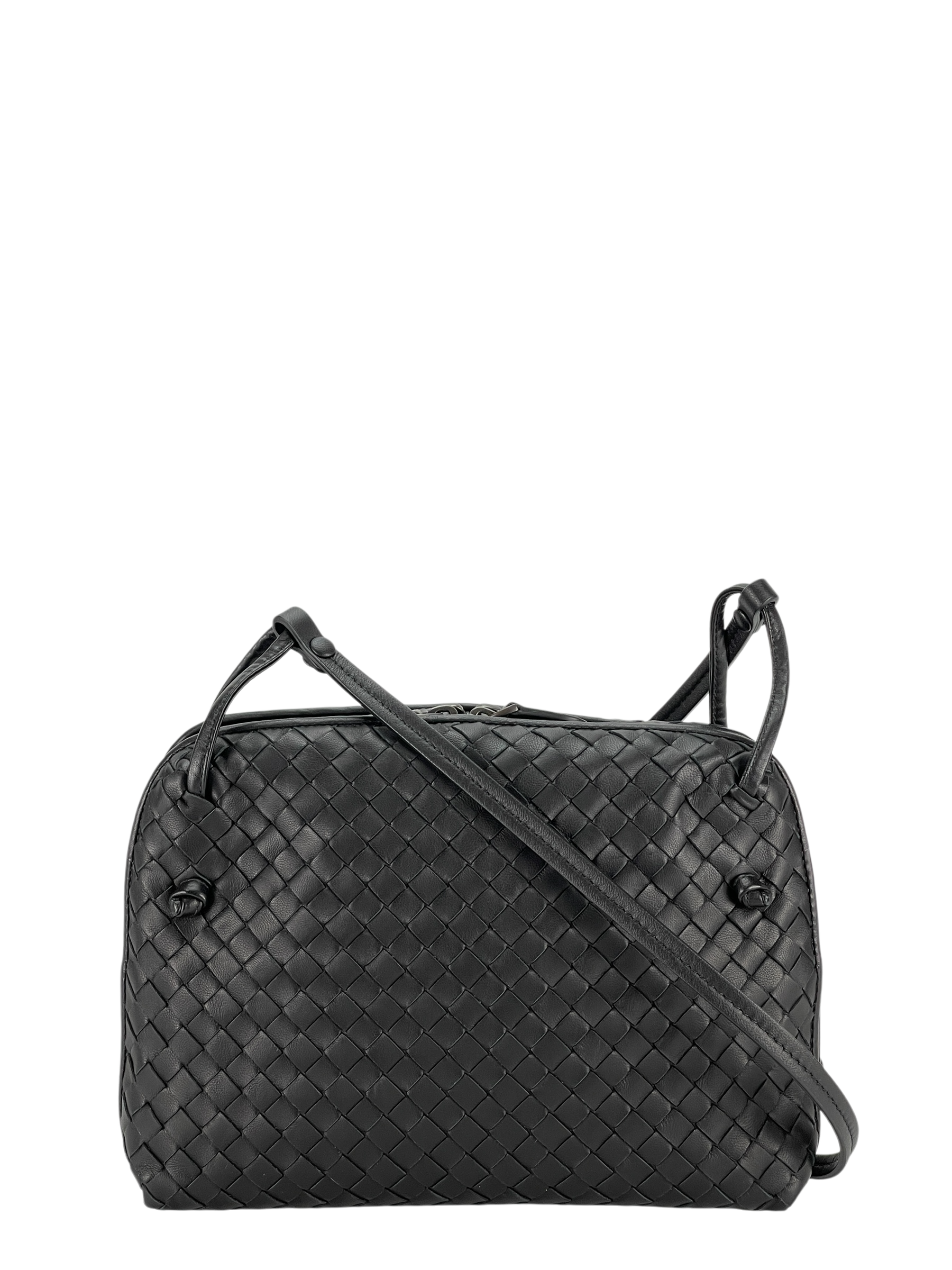 BOTTEGA VENETA - Black Nodini Intrecciato Crossbody Bag