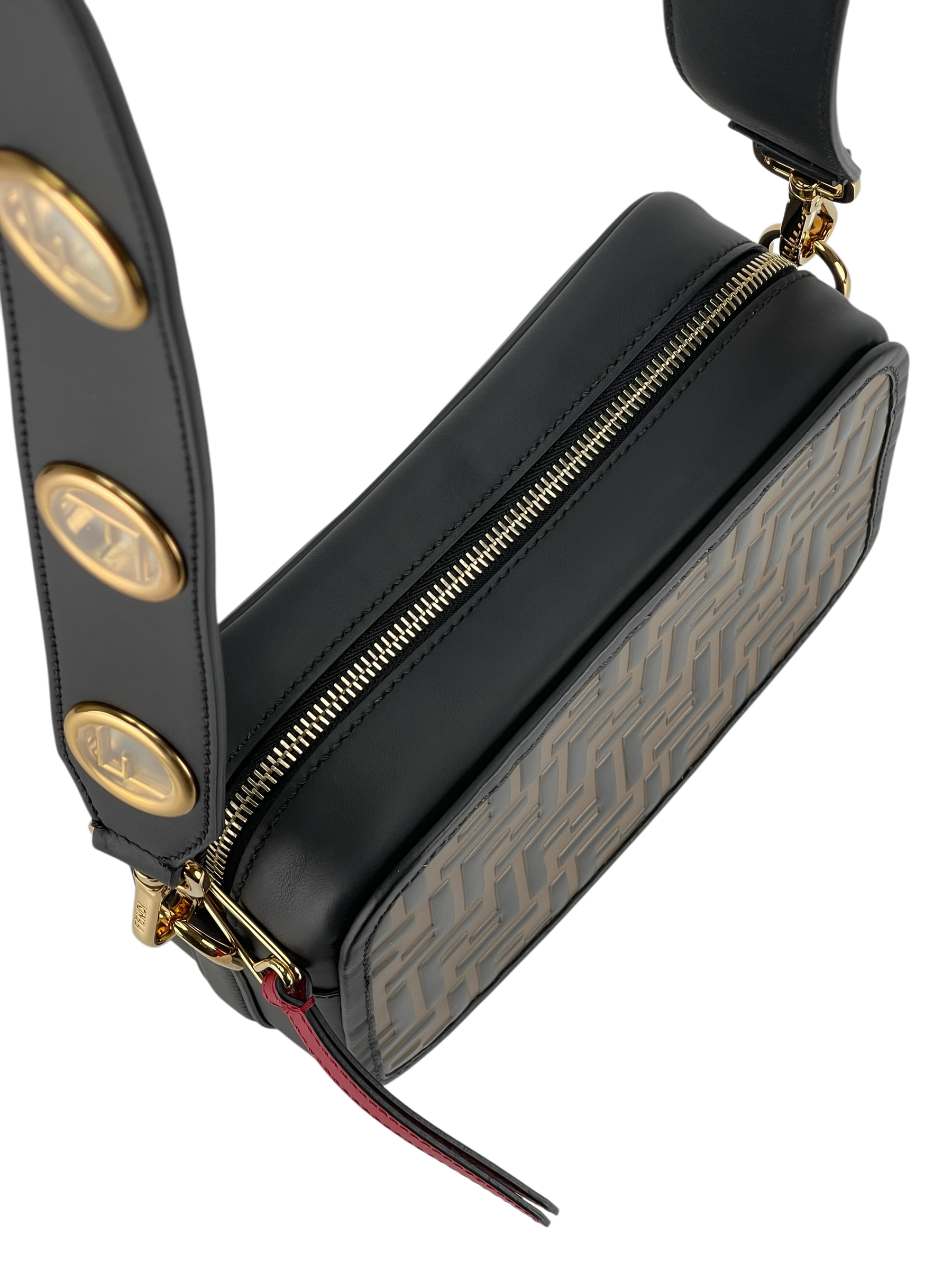 FENDI - Camera Case Zucca Embossed Leather