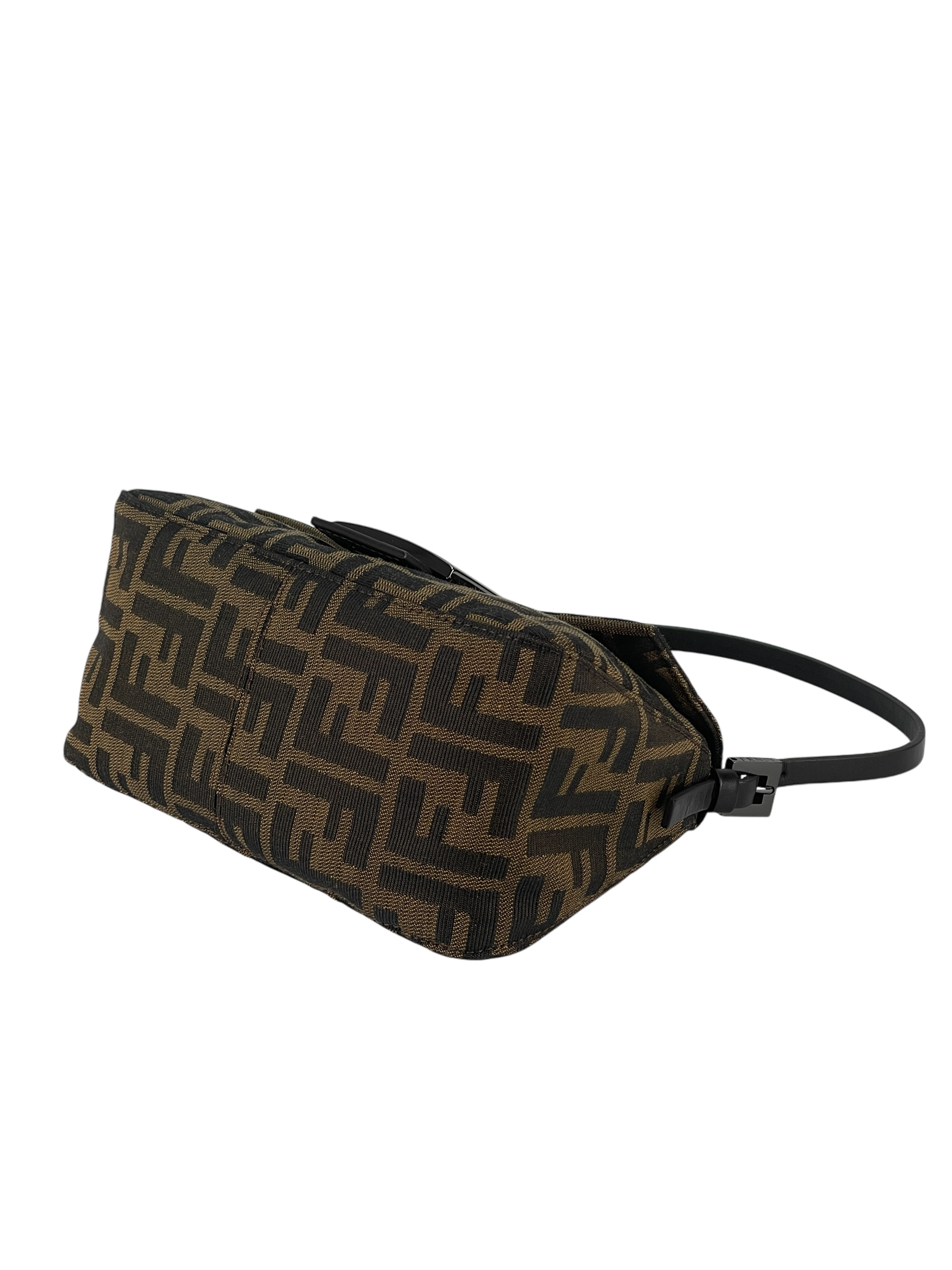 FENDI - Brown Zucca Baguette Handbag Silver Hardware