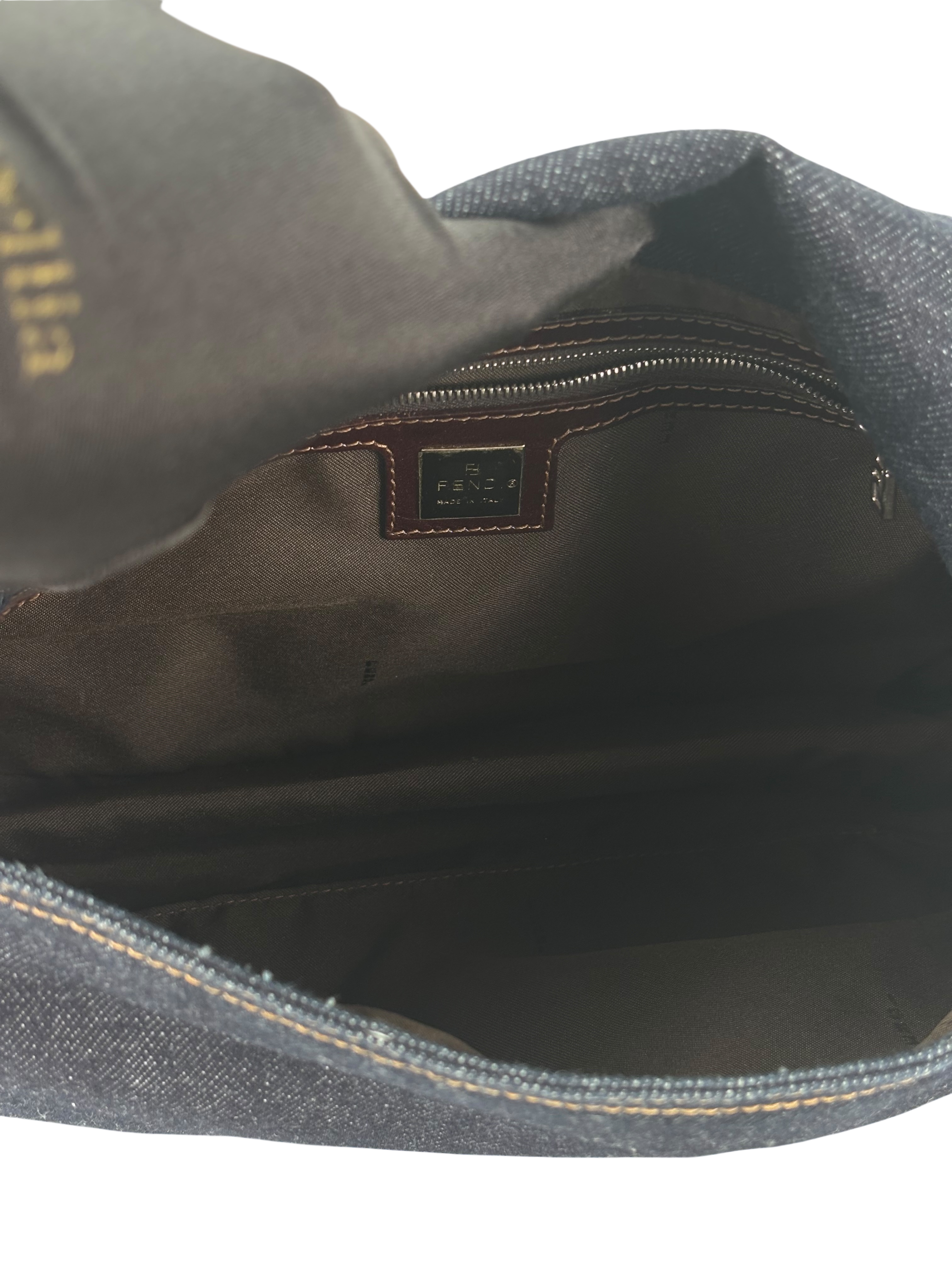 FENDI - Medium Mamma Baguette Bag Navy Denim