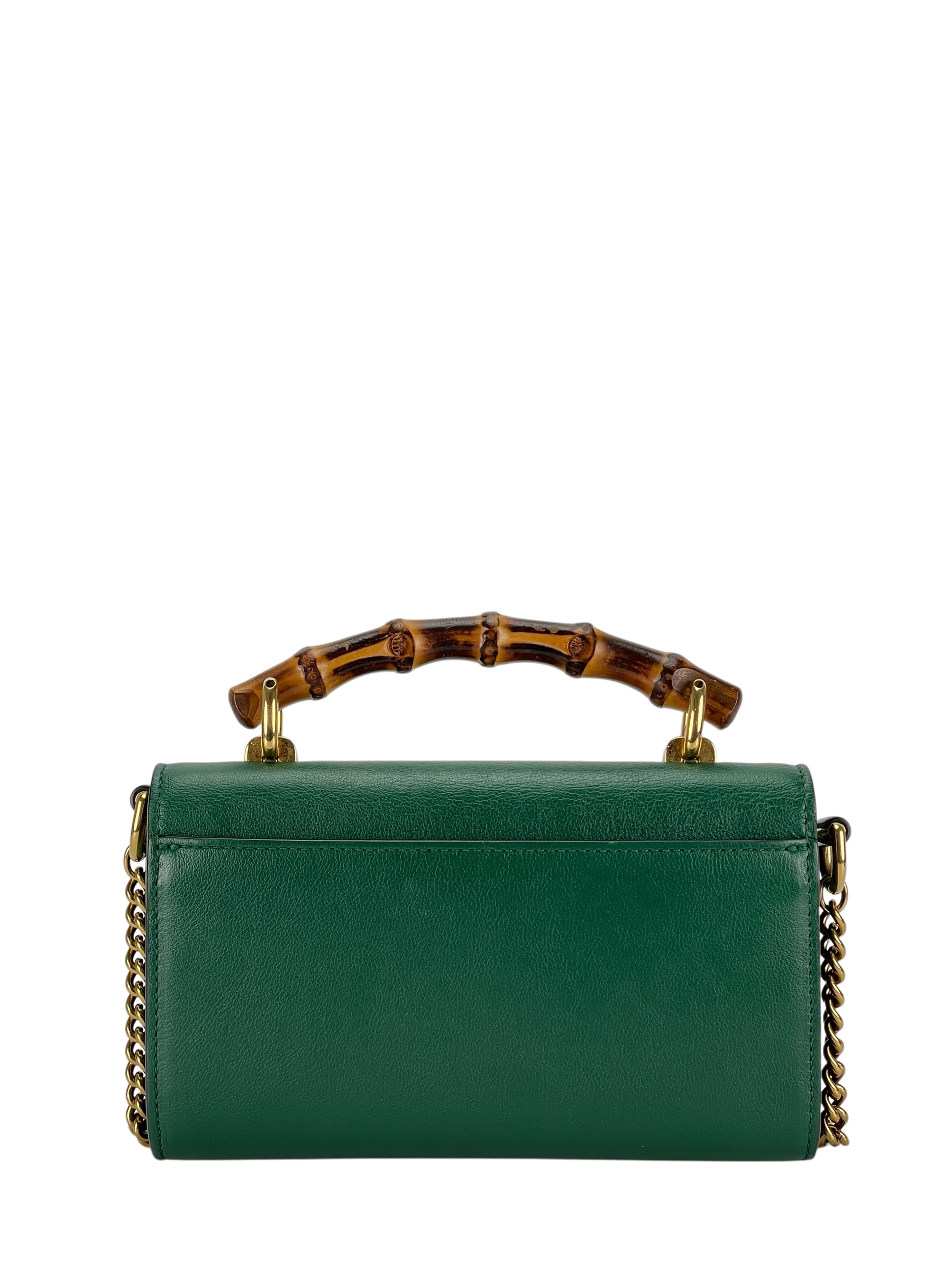 GUCCI - Green Leather Mini Diana Top Handle Crossbody Bag