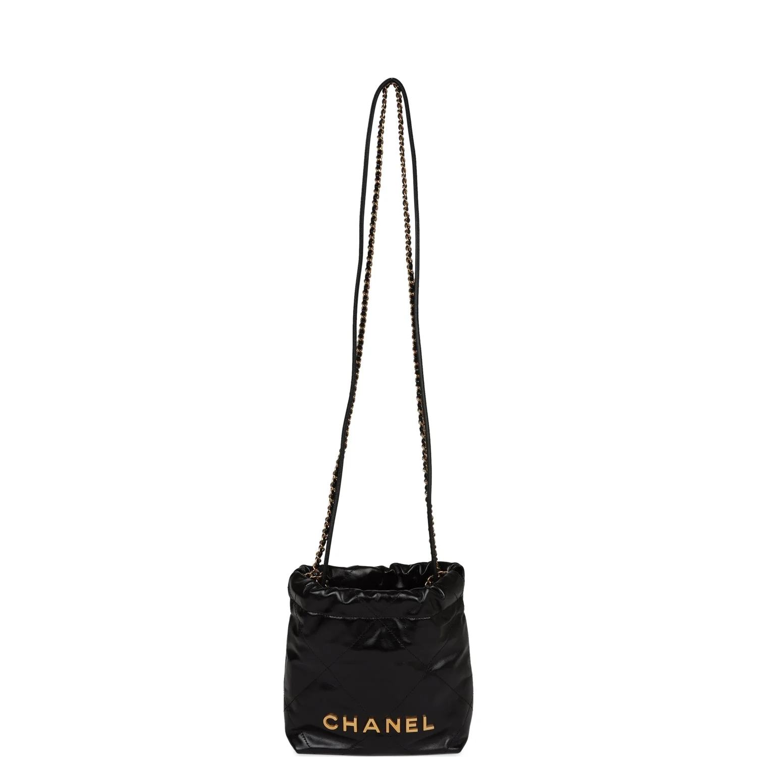 Chanel Mini 22 Bag Black Calfskin Gold Hardware