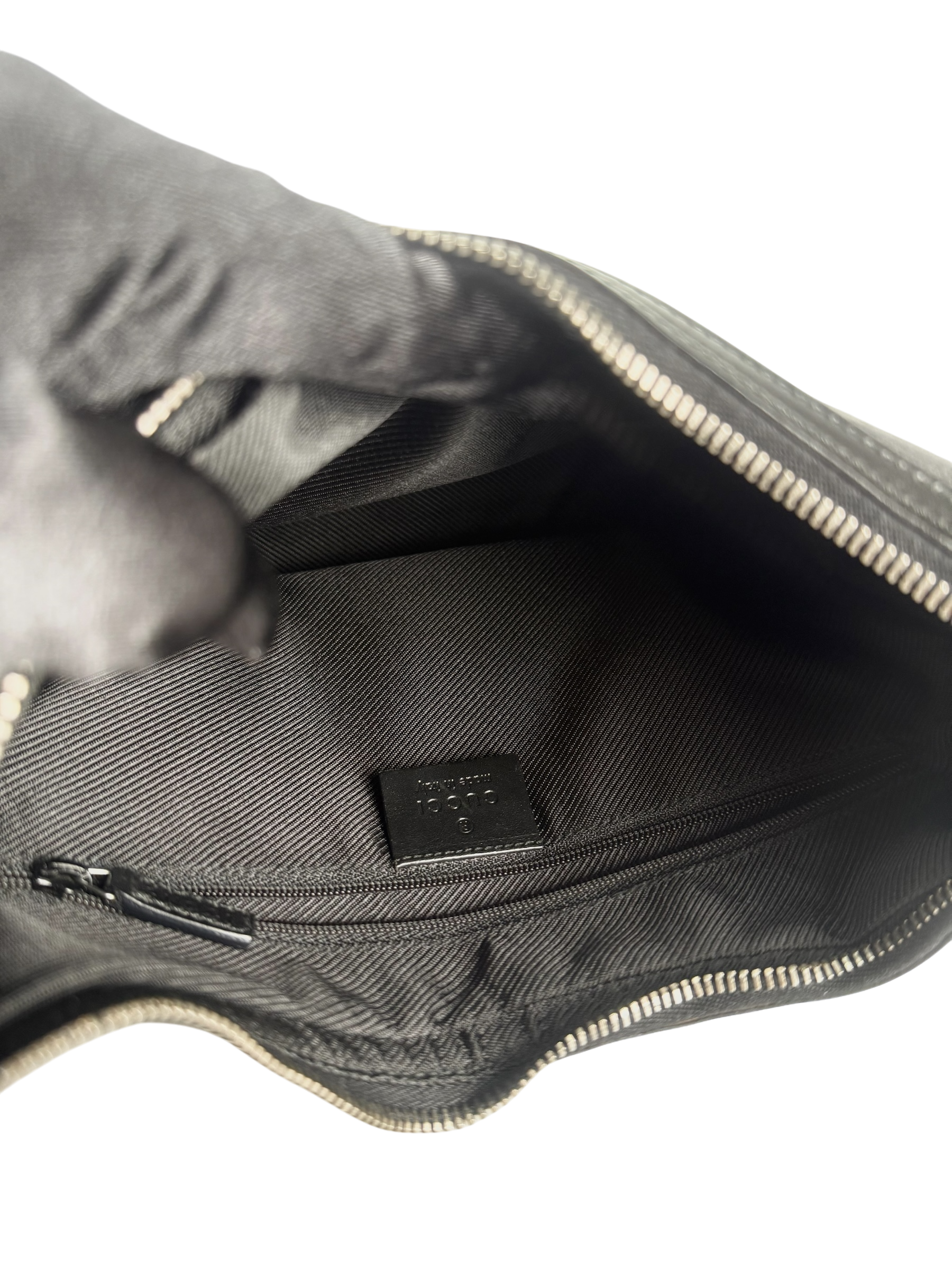 GUCCI - GG Black Canvas Shoulder Hobo Cloth Bag