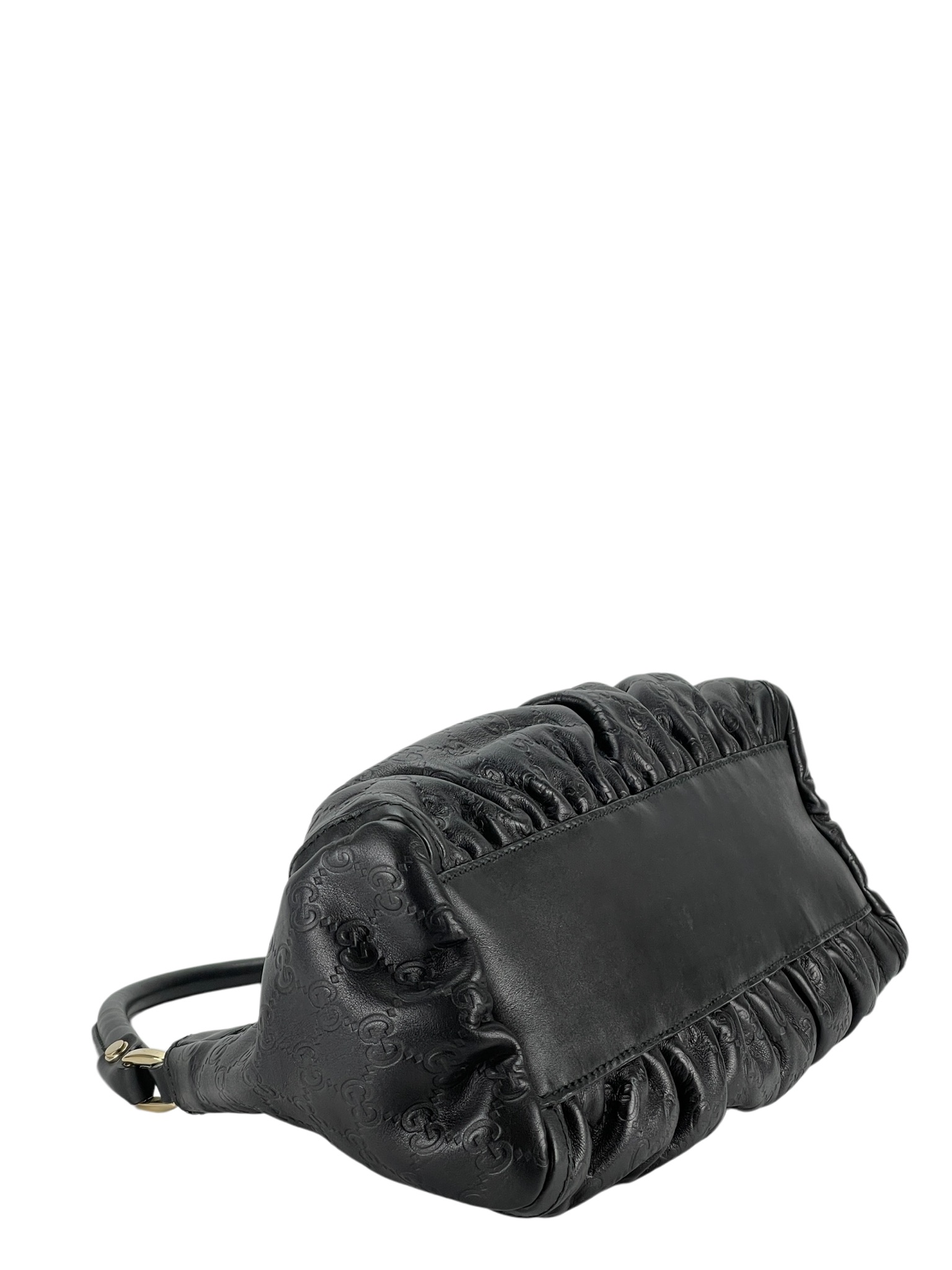 GUCCI - Black GG Shima Abbey Hobo Bag