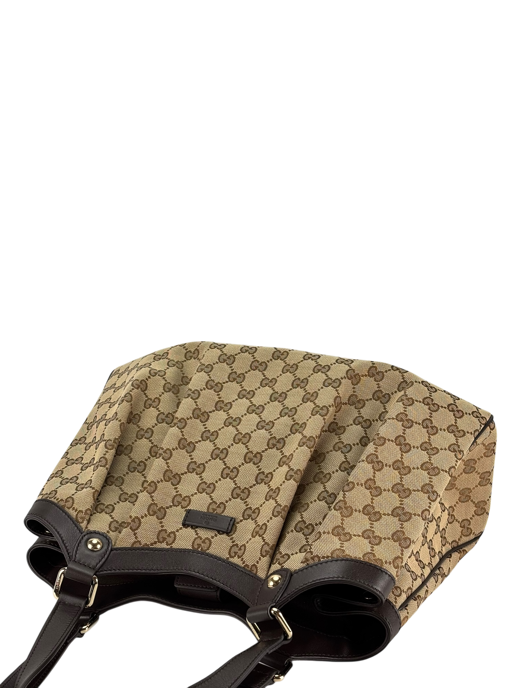 GUCCI - Brown Beige GG Tote Bag Shoulder Bag