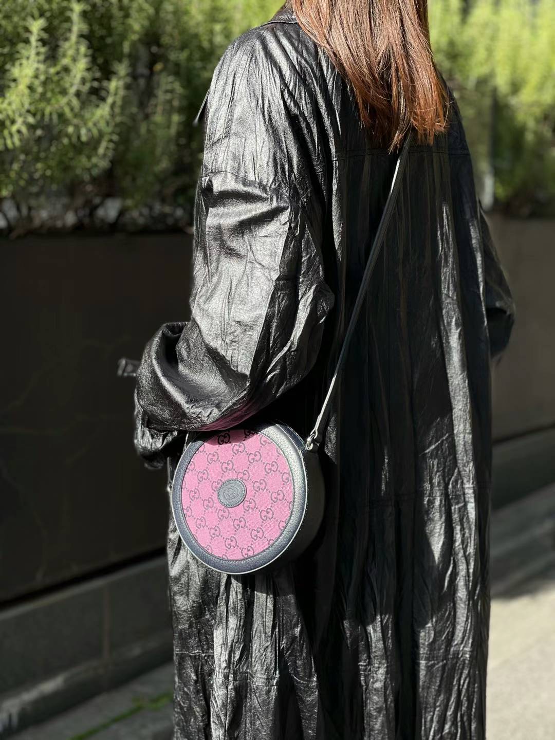 GUCCI - Ophidia round cloth crossbody bag Pink Black