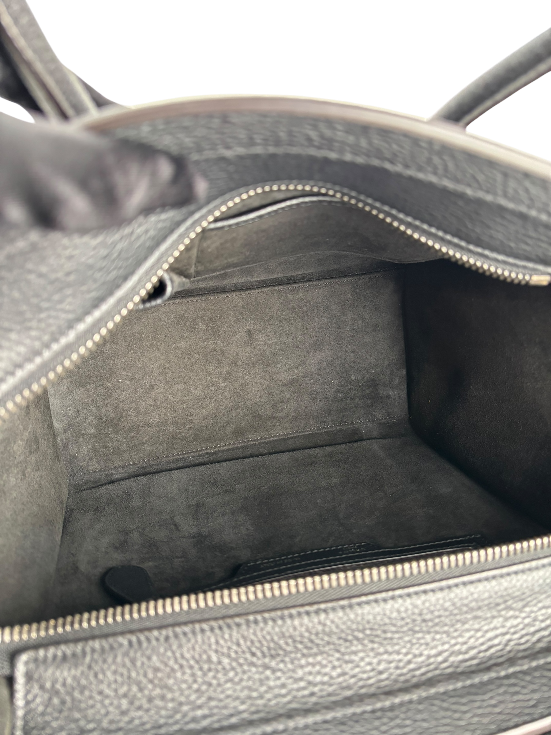 CELINE - Micro Luggage handbag in Drummed Calfskin Black