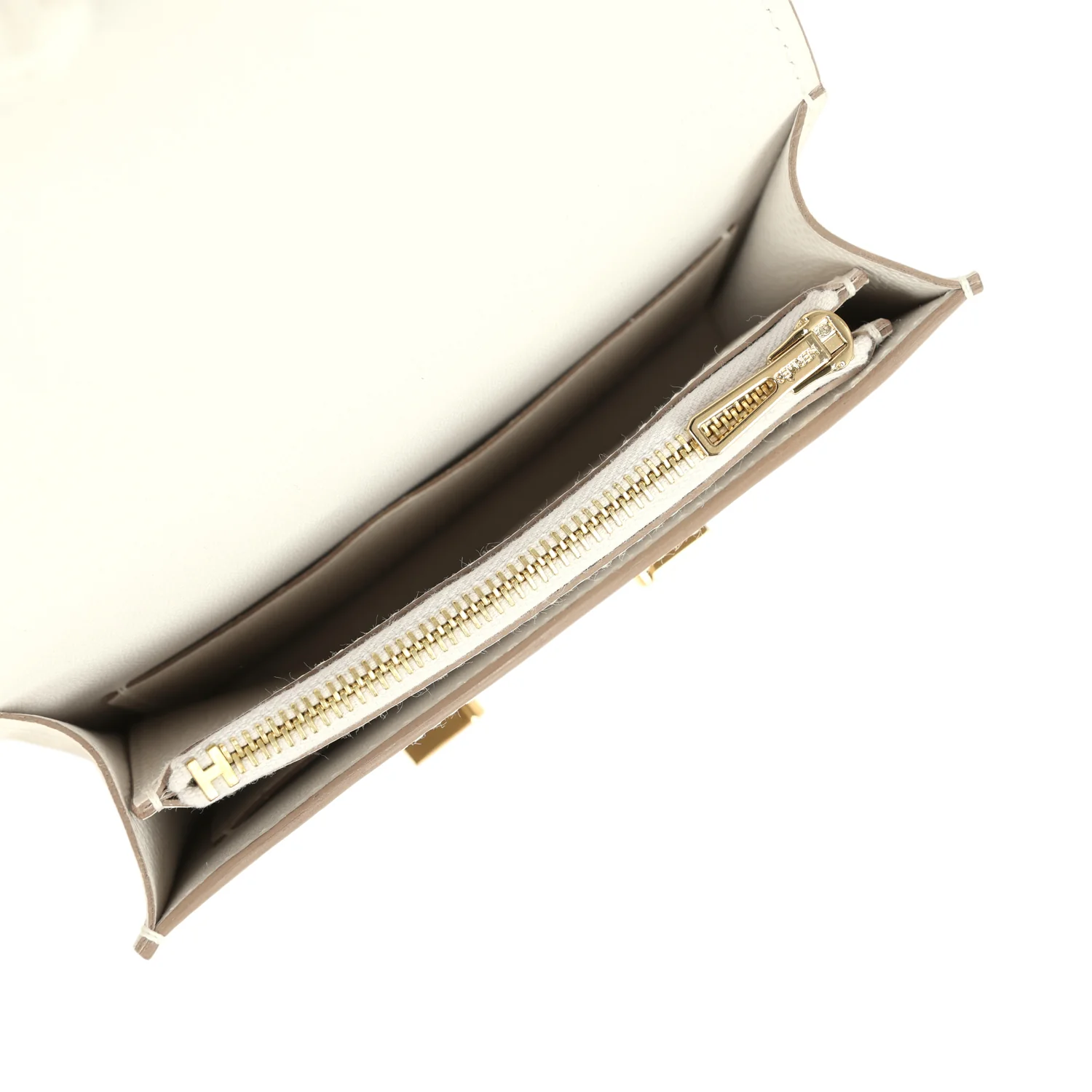 Hermes Constance Slim Wallet Craie Epsom Gold Hardware